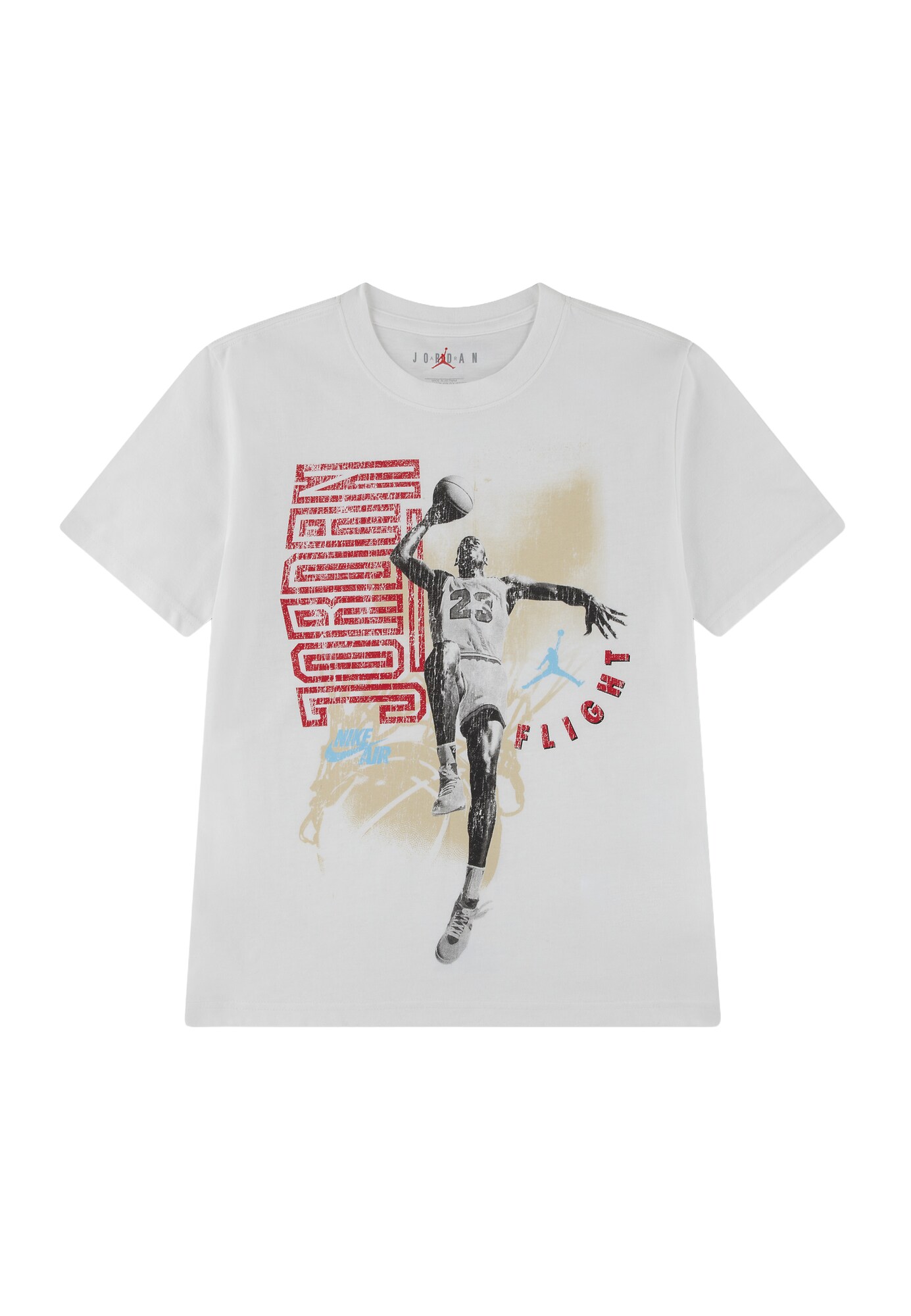 Jordan Tricou RETRO HANGTIME bej / bej deschis / roșu / negru