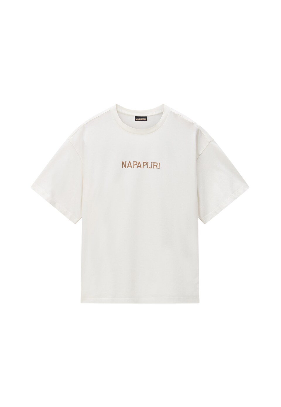 T-shirt 'S-HYTTE' camel / ljusblå / brun