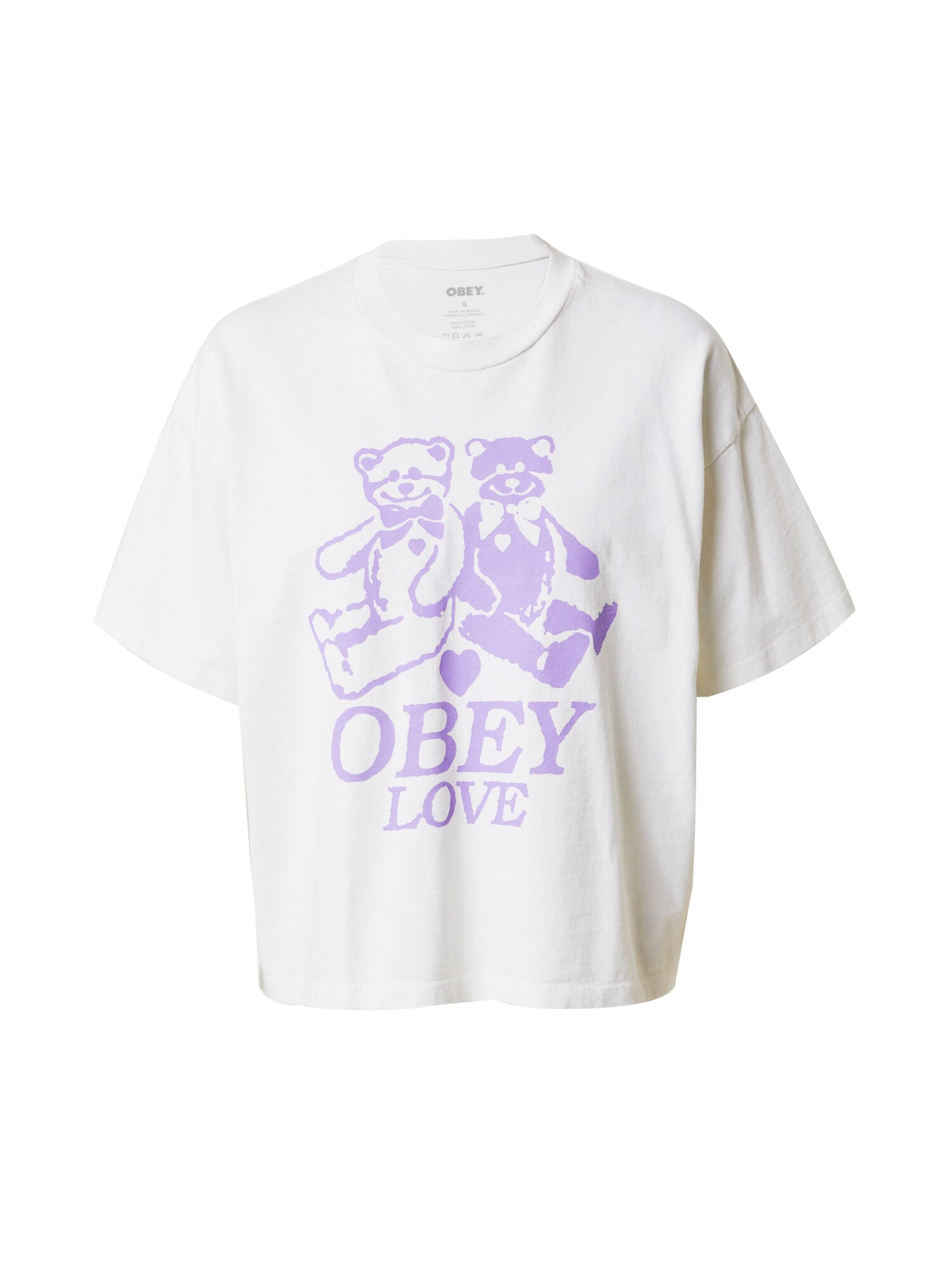 Obey Majica  svijetloljubičasta / bijela