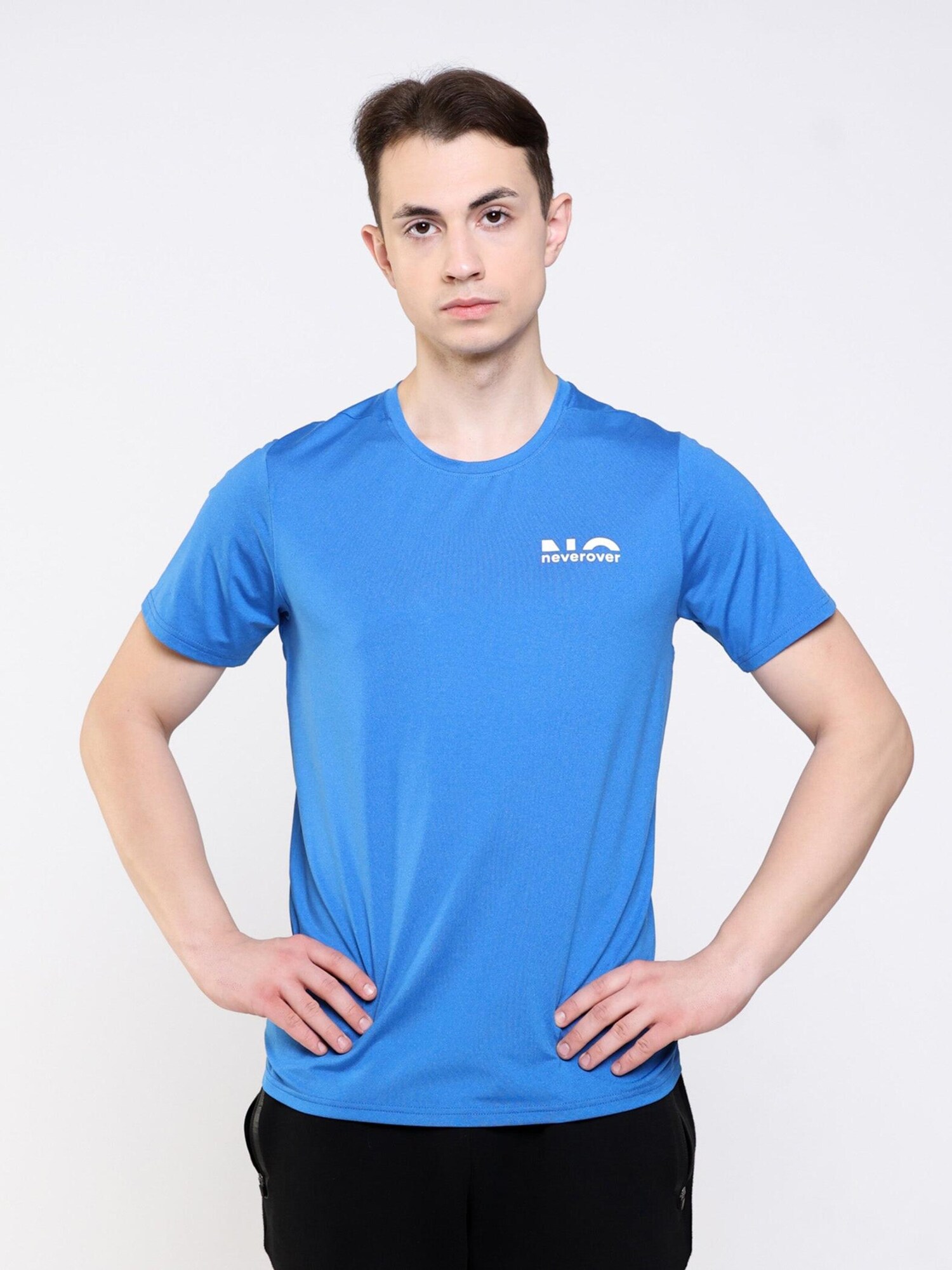 neverover Camiseta funcional 'Men's Essential Elastic T-shirt' azul cobalto