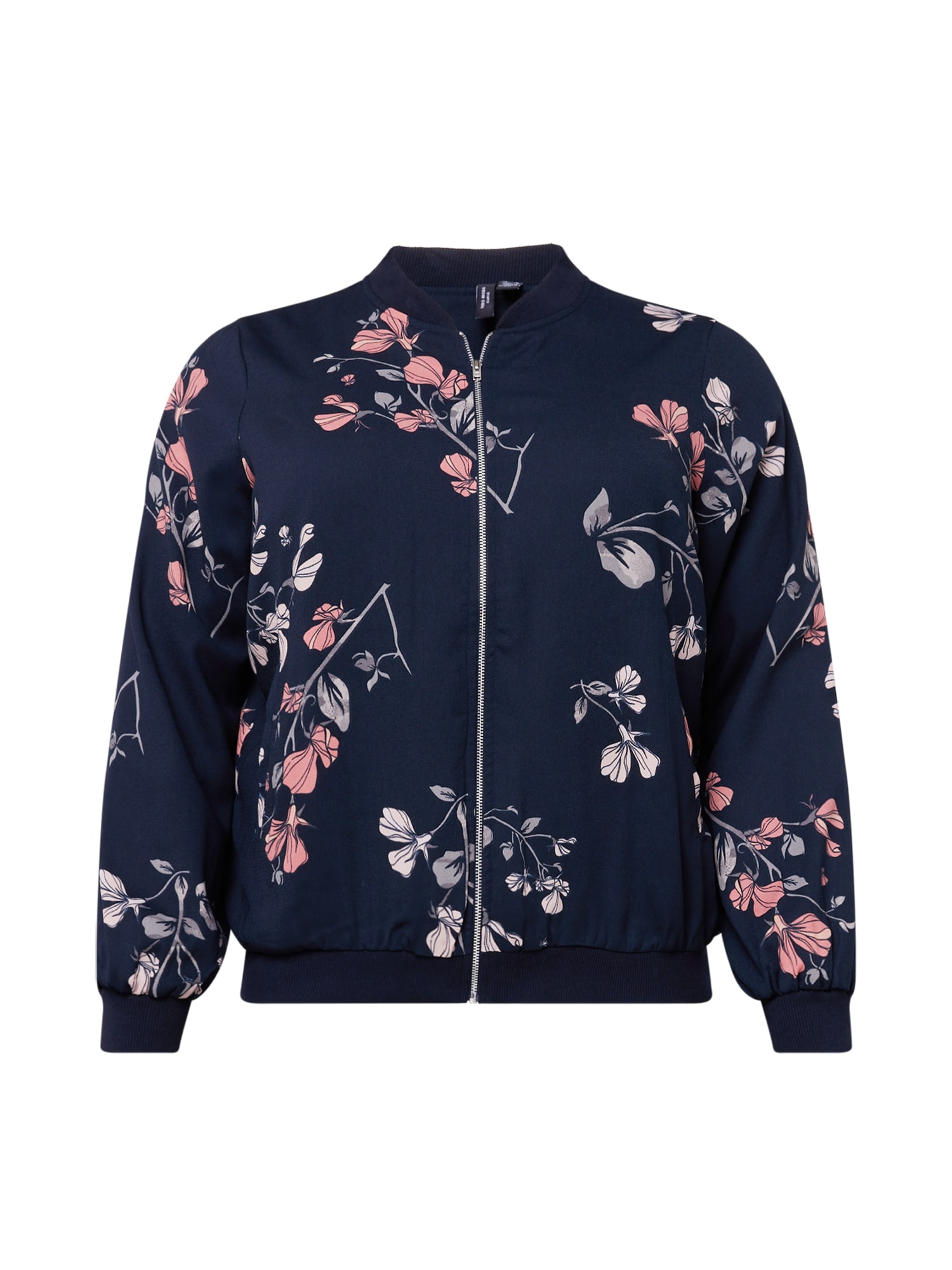 Vero Moda Curve Prehodna jakna 'HALLIE'  nočno modra / pastelno lila / roza