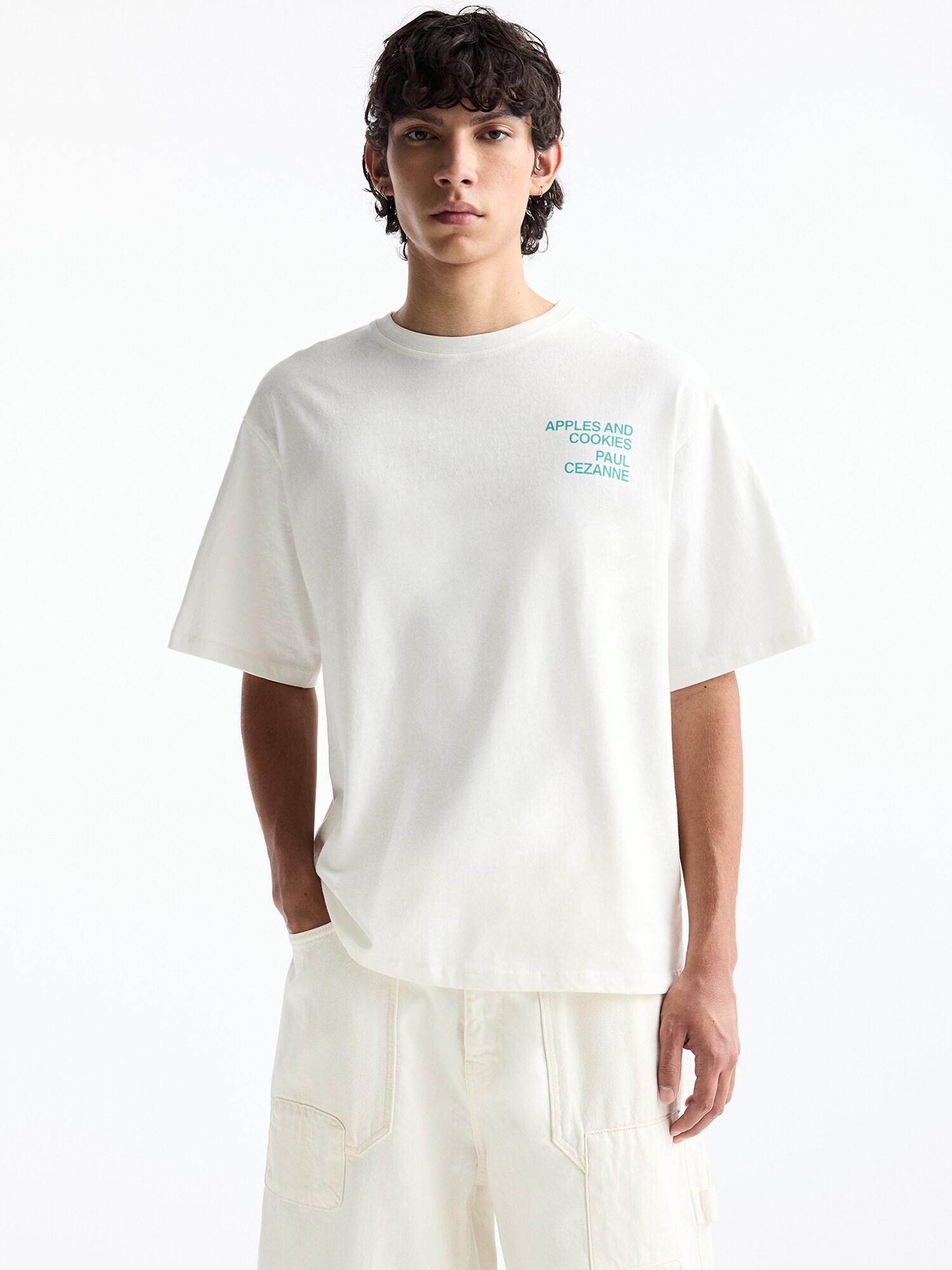 Pull&Bear Póló  benzin / narancs / piros / fehér termék 2. képe