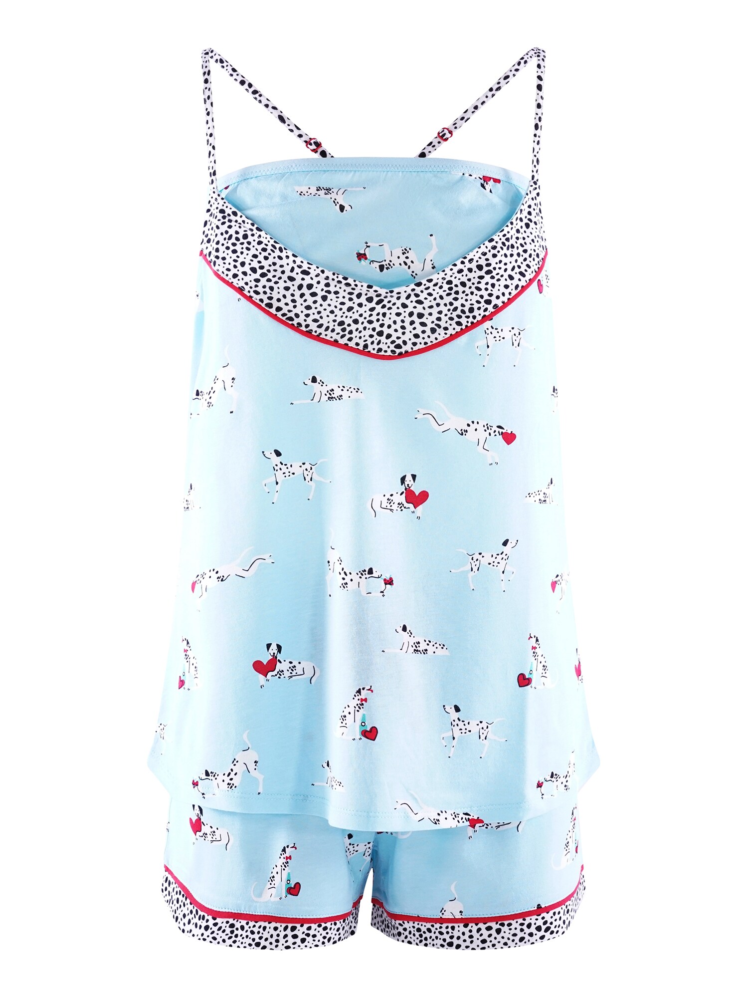 Pj Salvage Pyjama 'Woof' Lichtblauw / Rood / Zwart / Wit