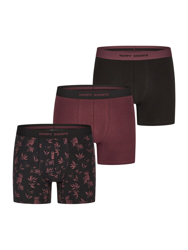 Happy Shorts Retro Boxer ' Jersey ' Herren Größe XXL bordeaux / schwarz