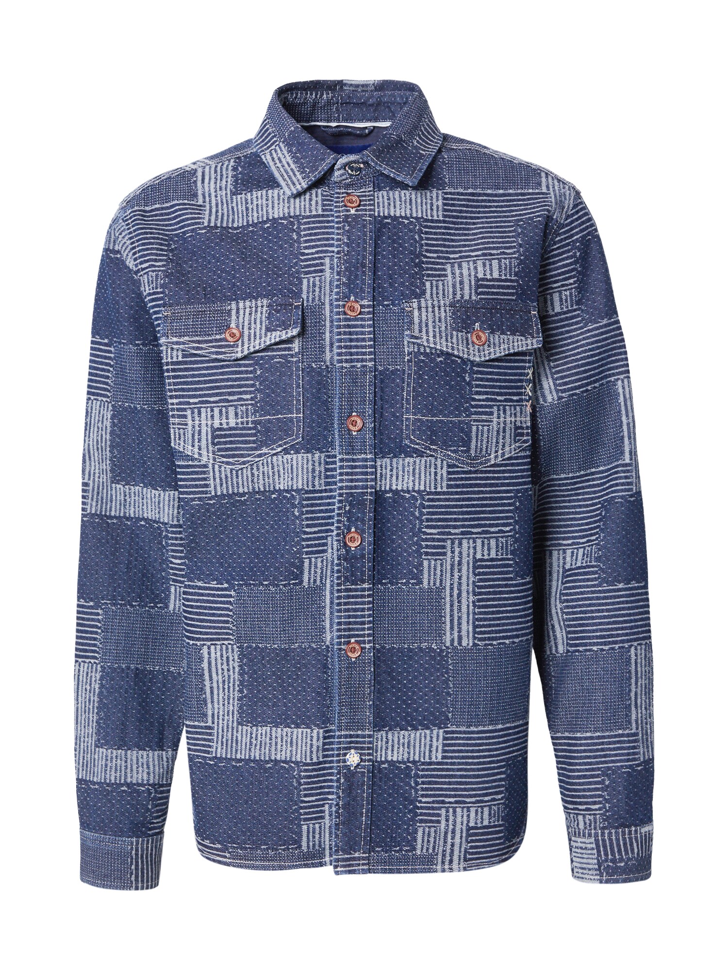 SCOTCH & SODA Prechodná bunda  tmavomodrá / šedobiela