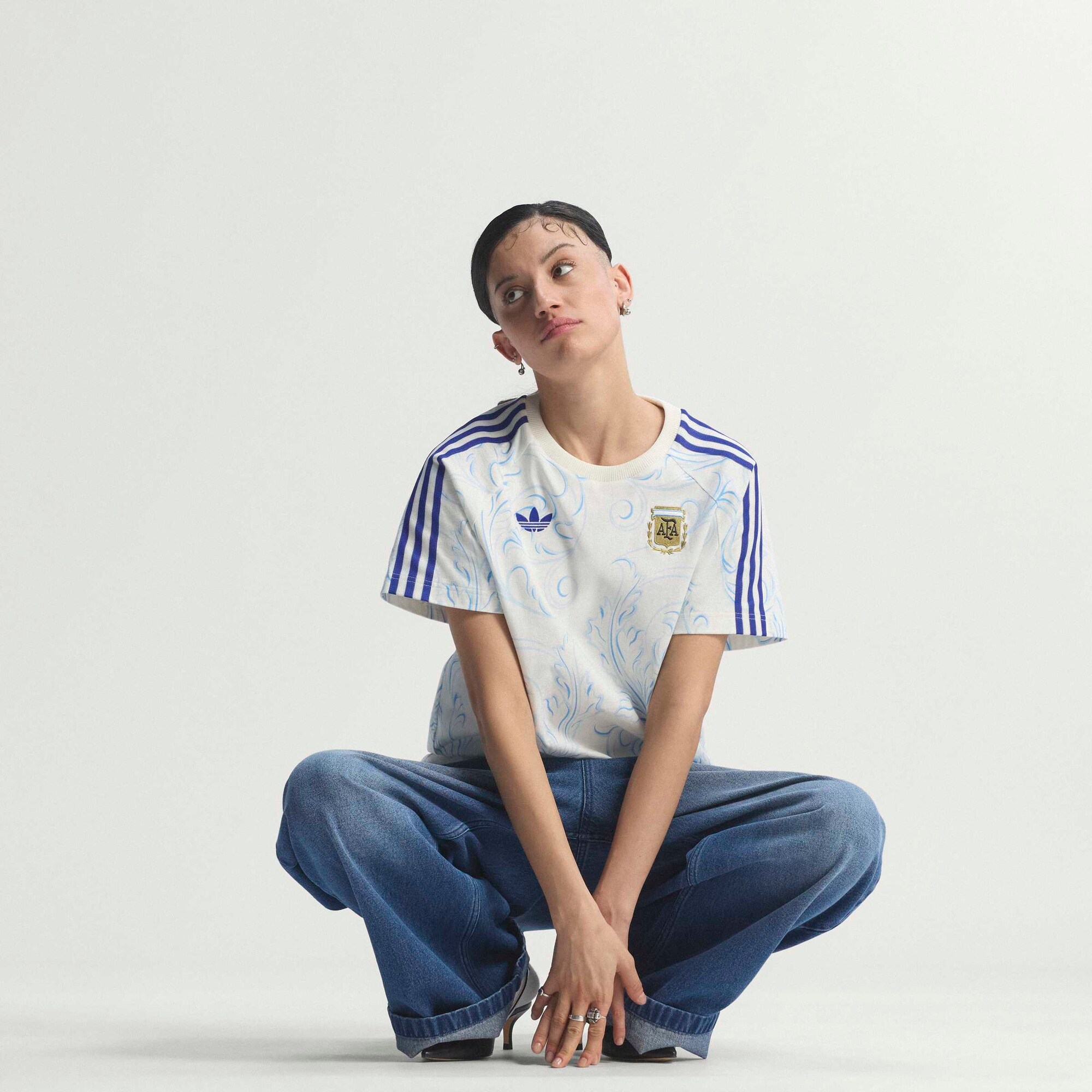 ADIDAS PERFORMANCE Vestido deportivo 'Argentinien' azul claro / azul oscuro / amarillo claro / blanco