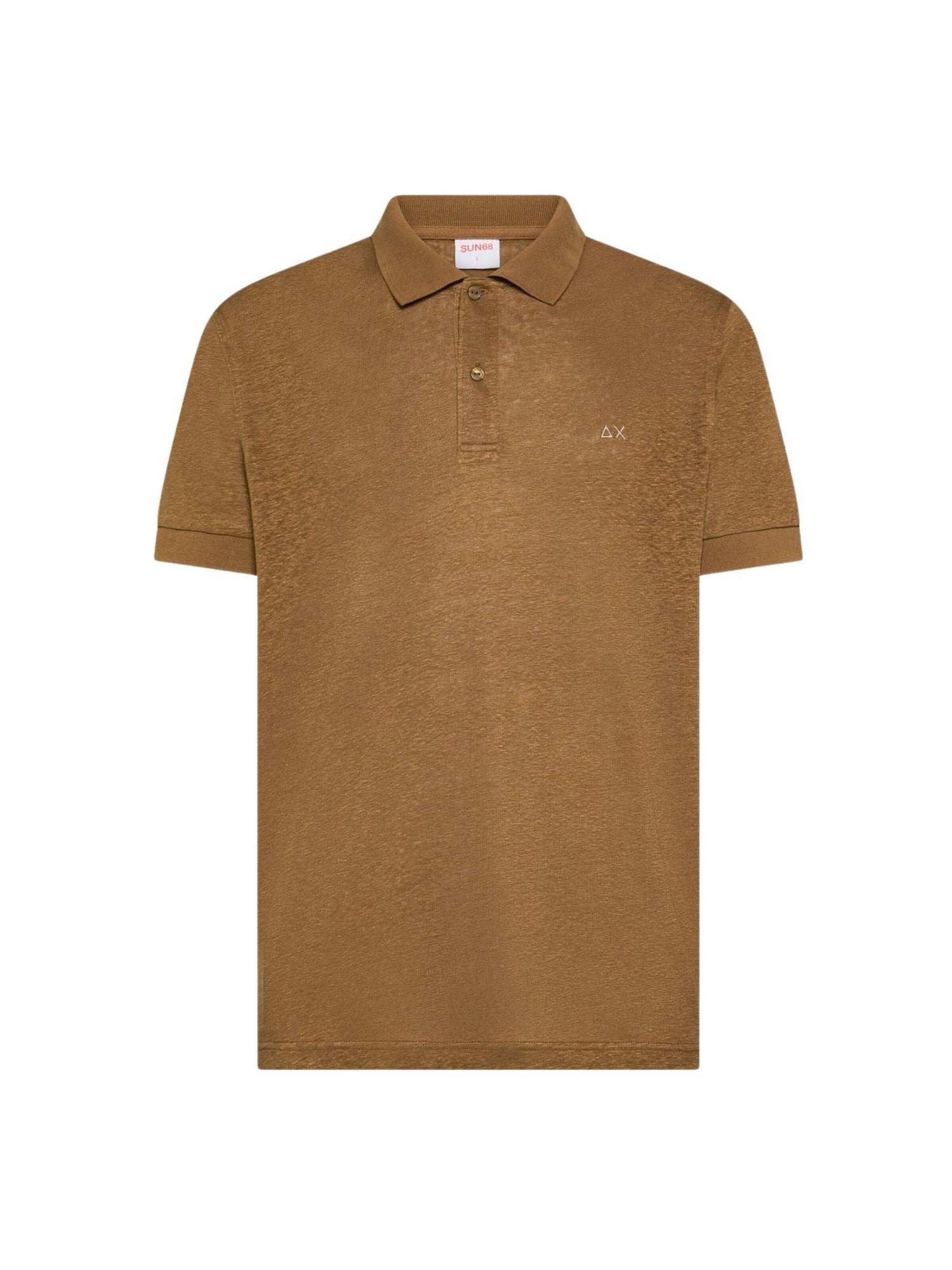 SUN68 Camiseta 'POLO JERSEY LINEN S/S'  marrón