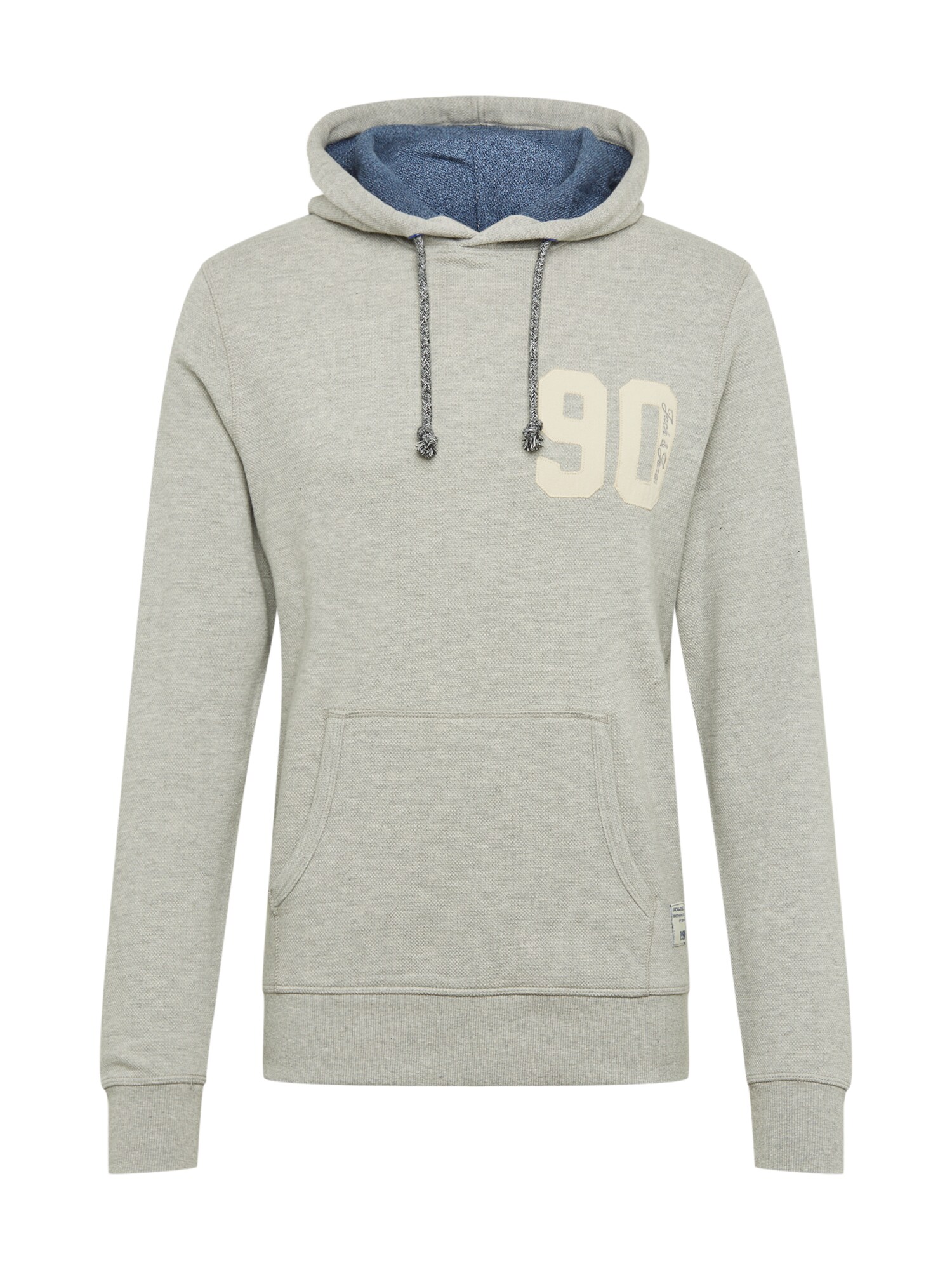 JACK & JONES Megztinis be užsegimo  margai pilka / balta
