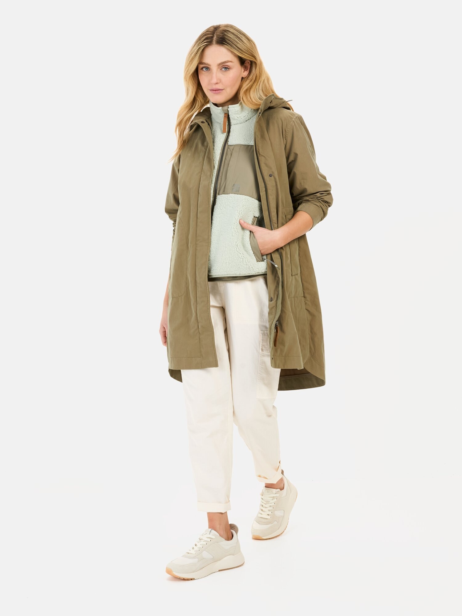 Thumbnail - Langer Parka mit verstellbarer Taille