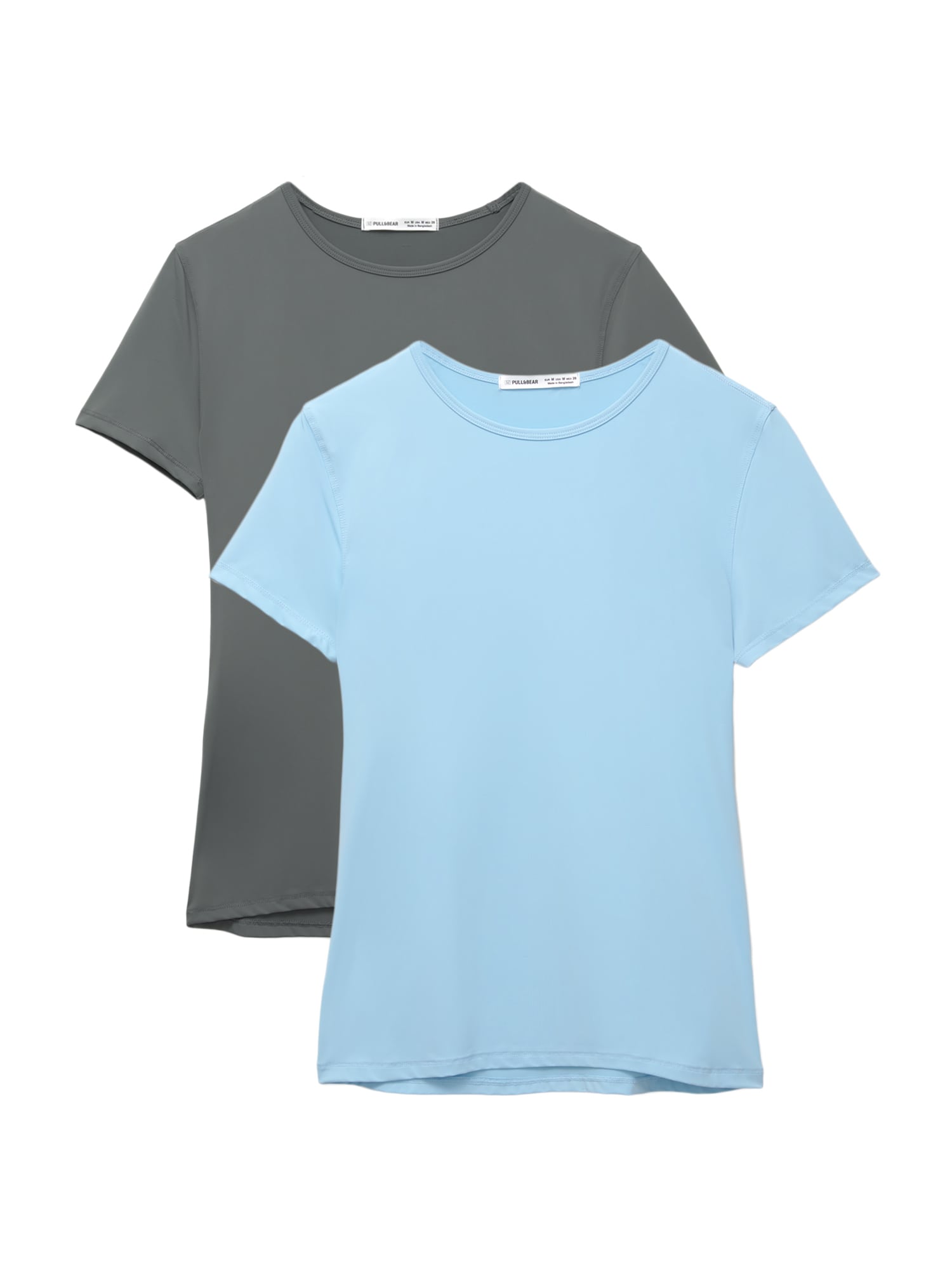 Pull&Bear Tricou  albastru deschis / gri închis
