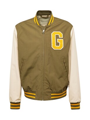 Gant Tussenjas ‘VARSITY’ Beige / Geel / Olijfgroen