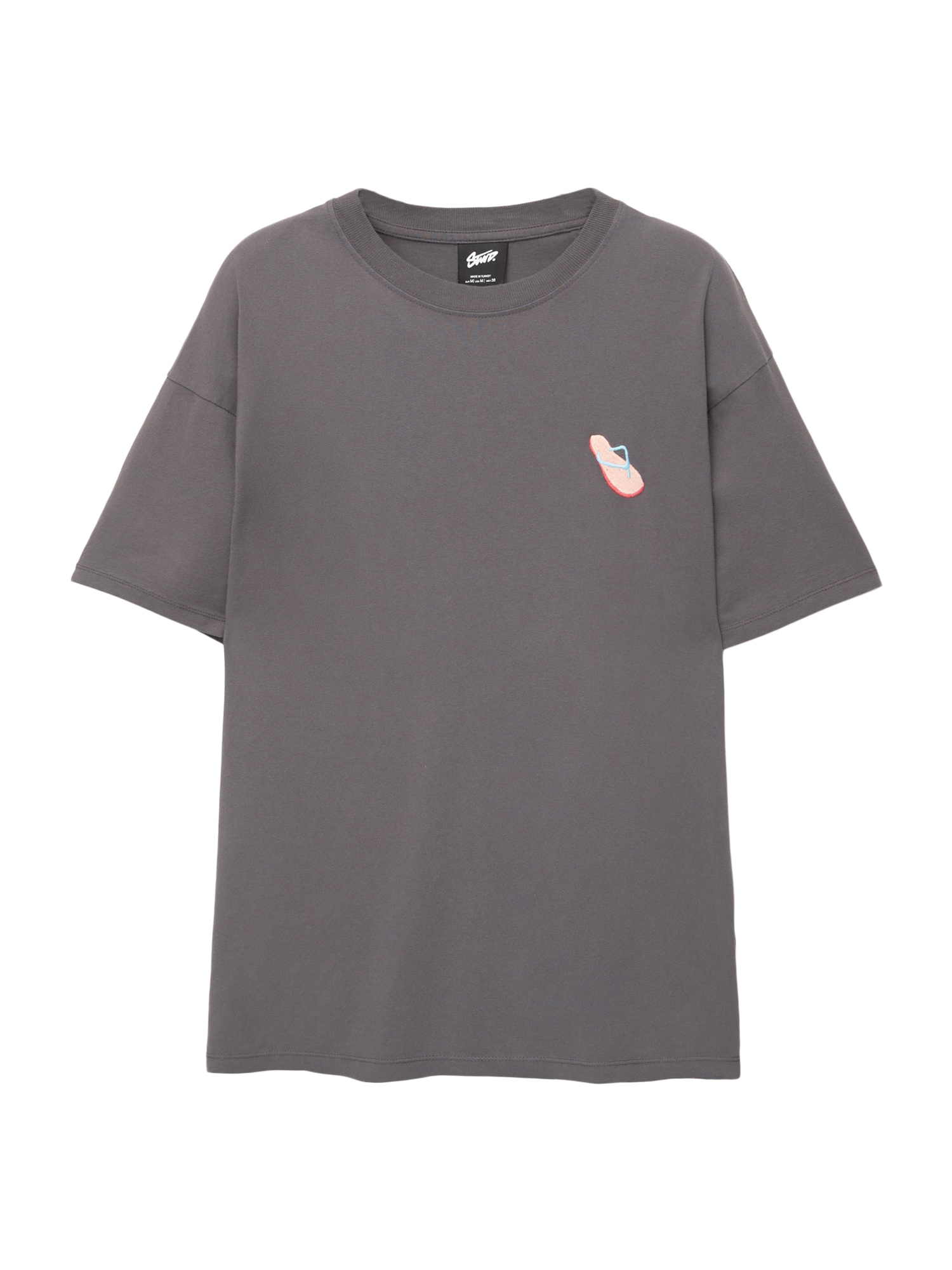 Pull&Bear Póló 'STWD SUMMER TENSION  04 FLIP FLO'  égkék / bazaltszürke / rózsa / vörösáfonya akciós termékkép 1
