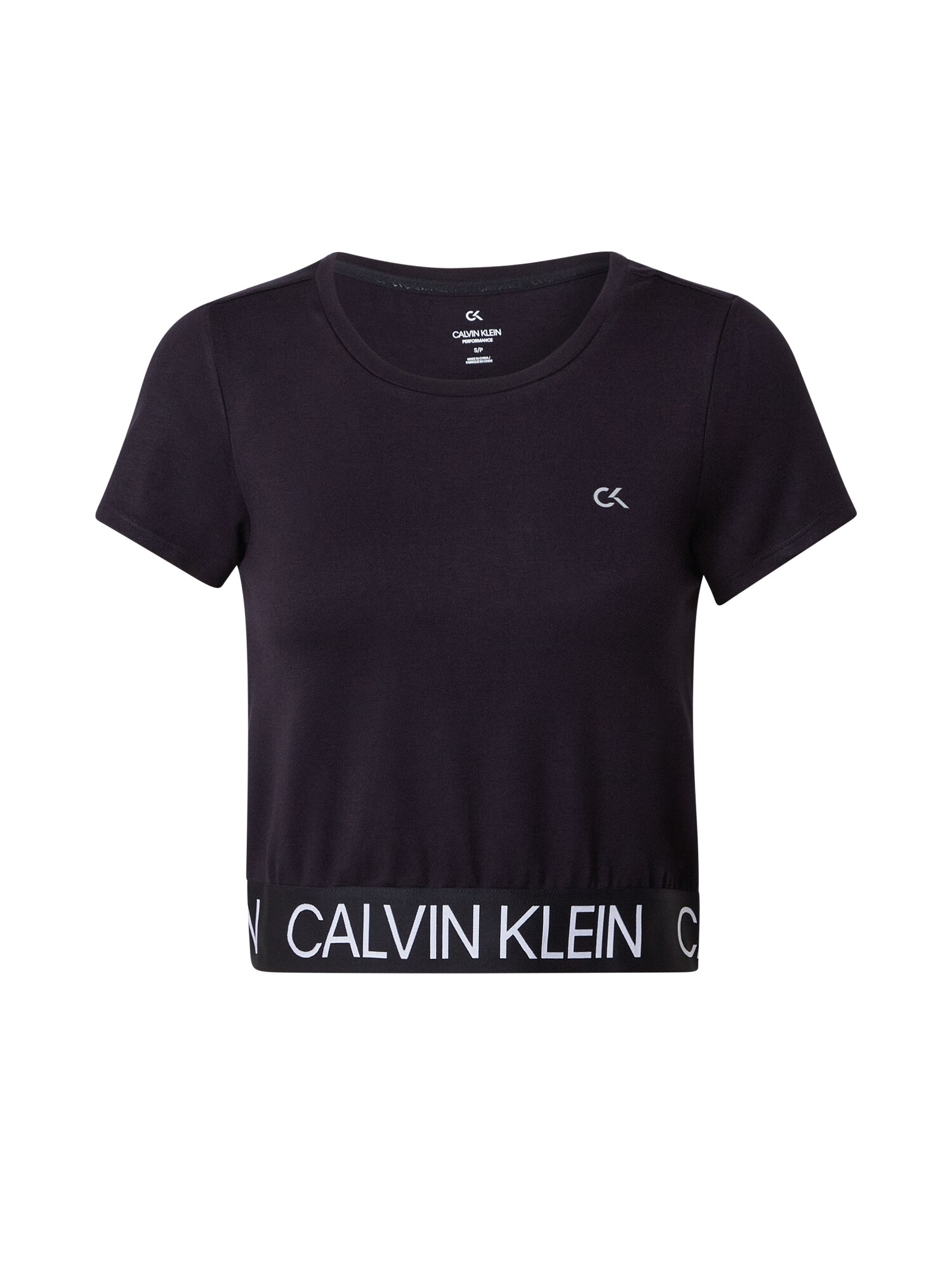 Calvin Klein Performance Sportiniai marškinėliai  balta / juoda
