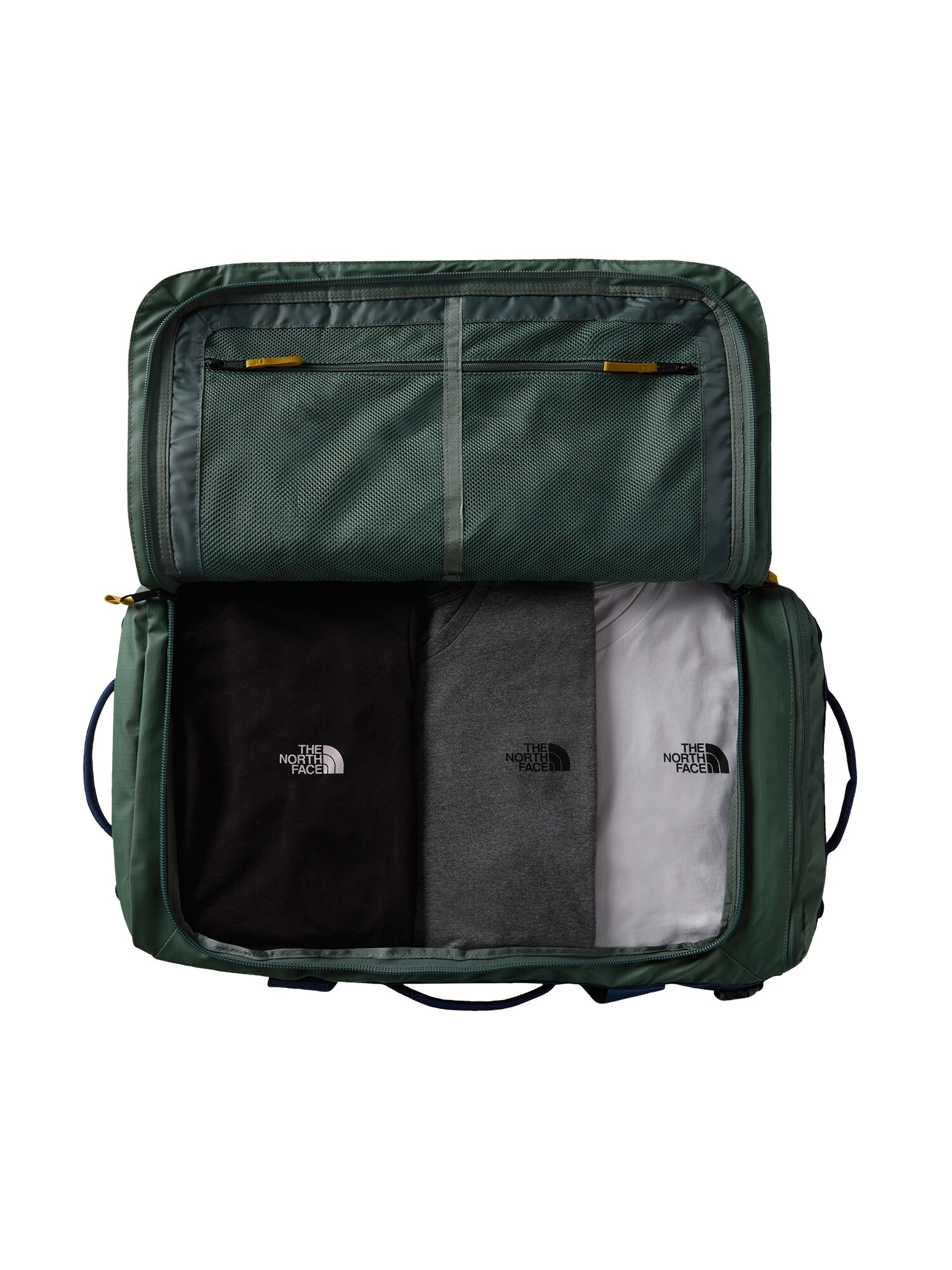 THE NORTH FACE Sporttáska 'BASE CAMP VOYAGER DUFFEL 62L'  tengerészkék / olíva / sötétzöld termék 2. képe