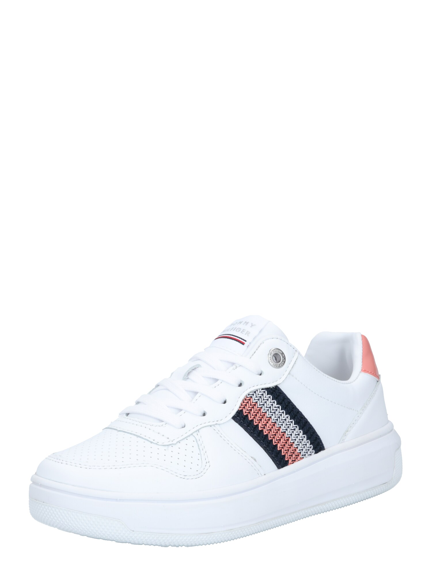 TOMMY HILFIGER Sportbačiai be auliuko  balta / nakties mėlyna / rožinė