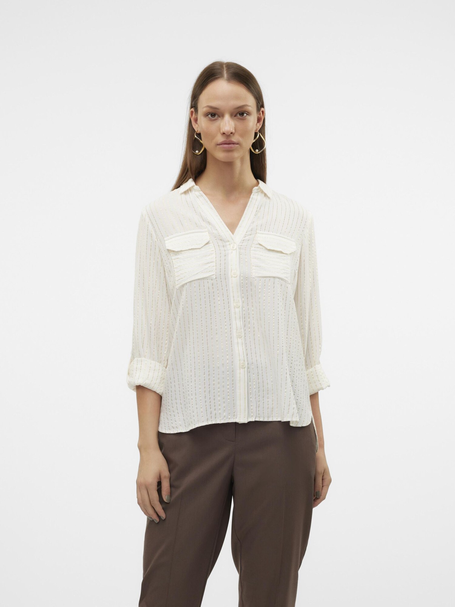 VERO MODA Blúz 'VMBUMPY'  arany / fehér termék 2. képe