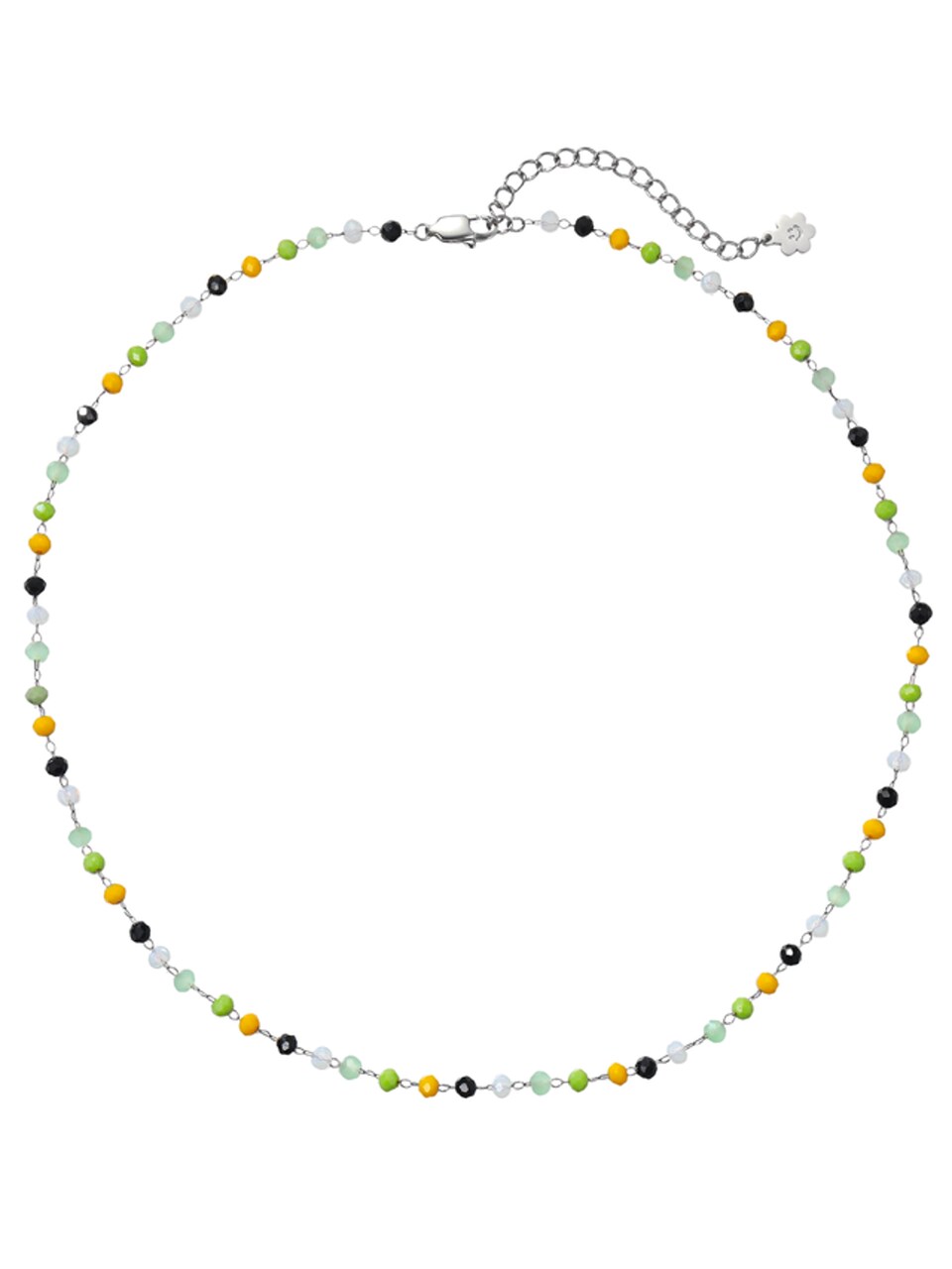 Halsband 'Vivid Glow' guldgul / pastellgrön / svart
