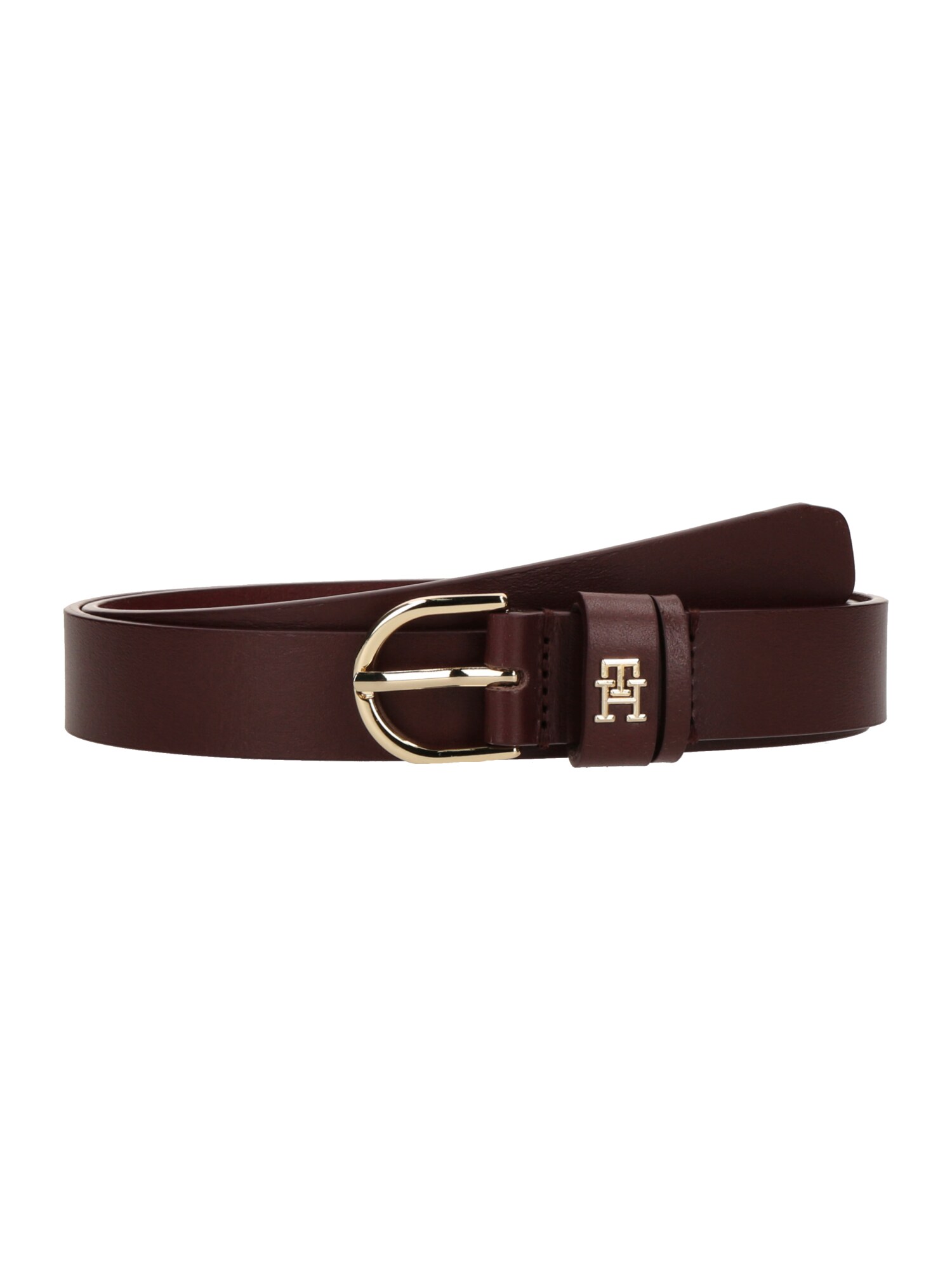 TOMMY HILFIGER Curea Essential Effortless auriu / roșu vin