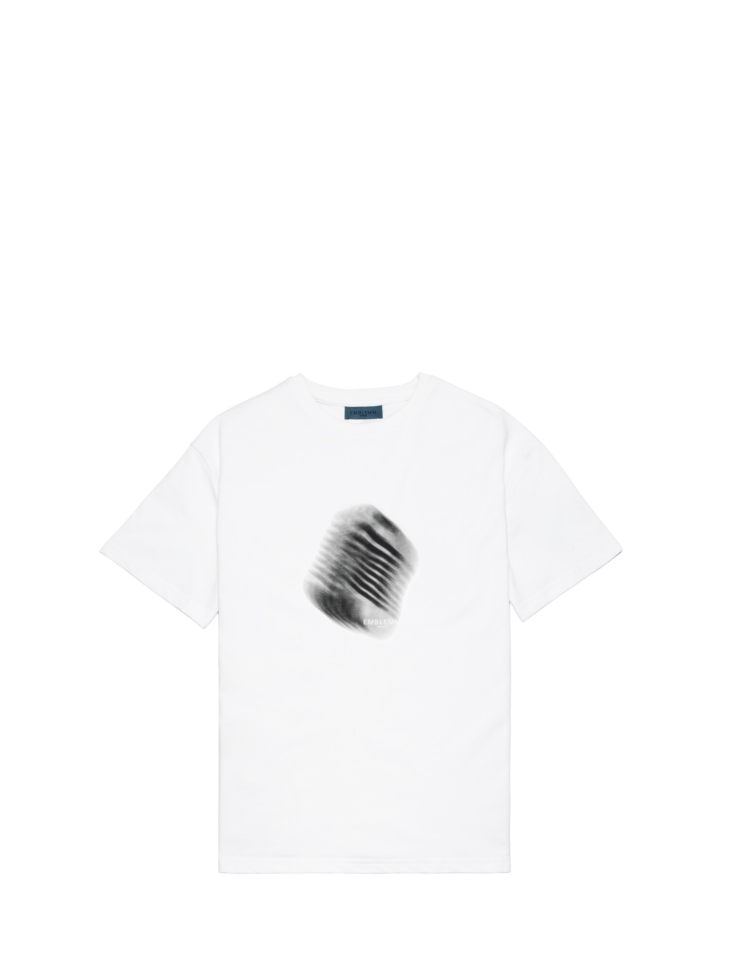 EMBLEMM Maglietta 'Blurred Mic'  bianco
