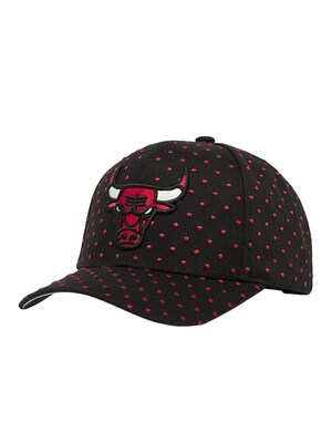 Mitchell & Ness Gorra 'Gorra mitchell & ness negra bulls dotted polka pro crown snapback'  negro