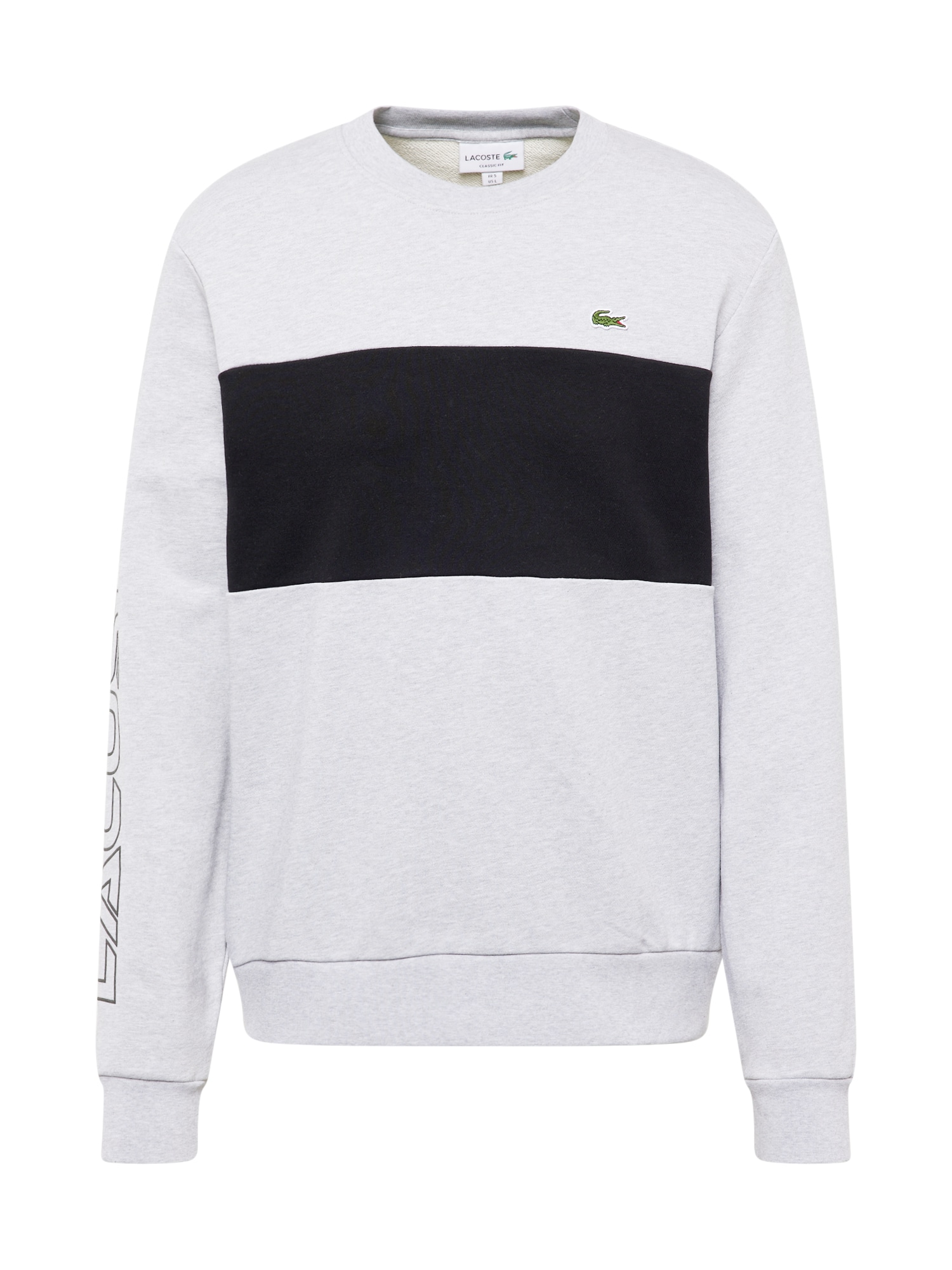LACOSTE Sweater majica  svijetlosiva / crna