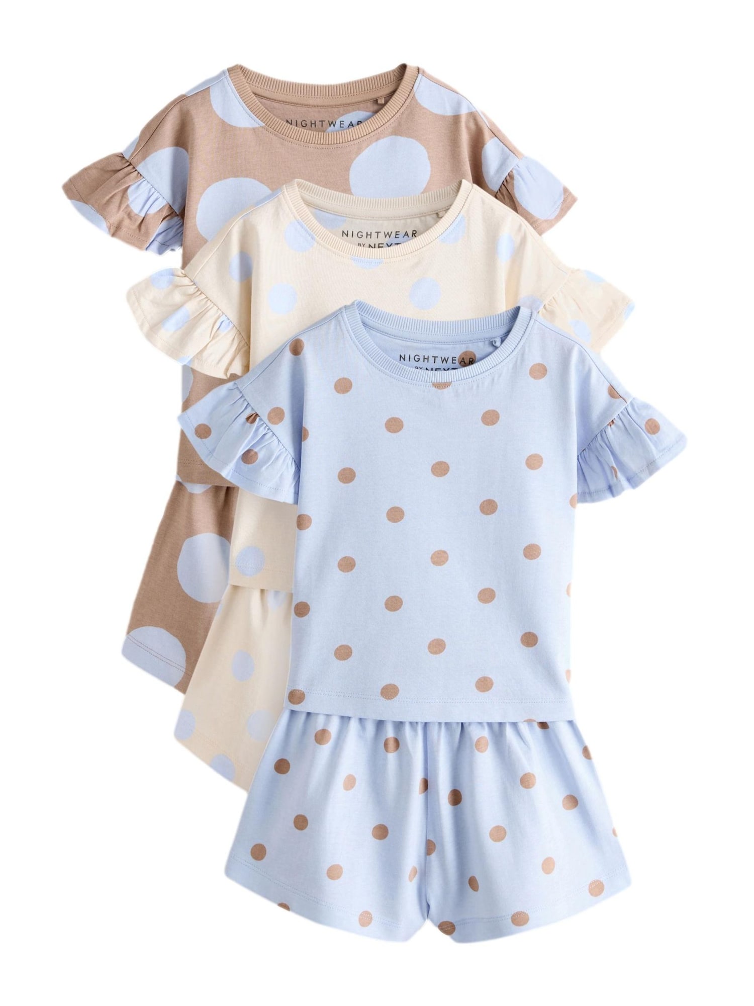 Next Pijamale ecru / albastru deschis / ombră