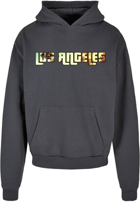 Merchcode Sweatshirt ‘Grand Los Angeles’ Goudgeel / Donkergrijs / Oranje