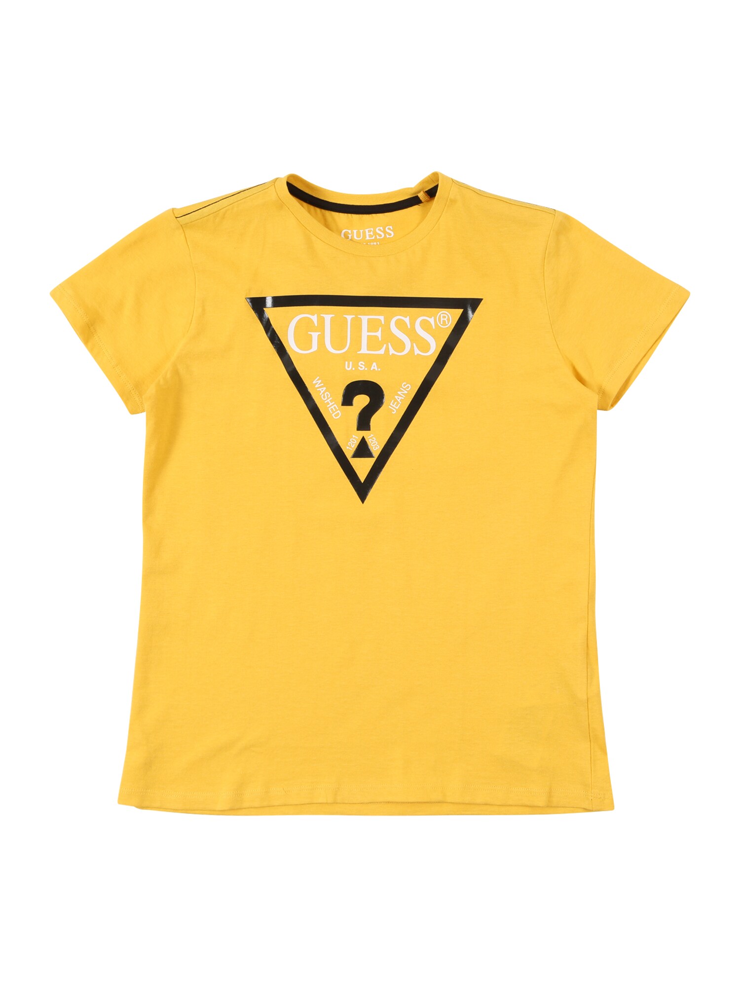 GUESS Marškinėliai  geltona / balta / juoda