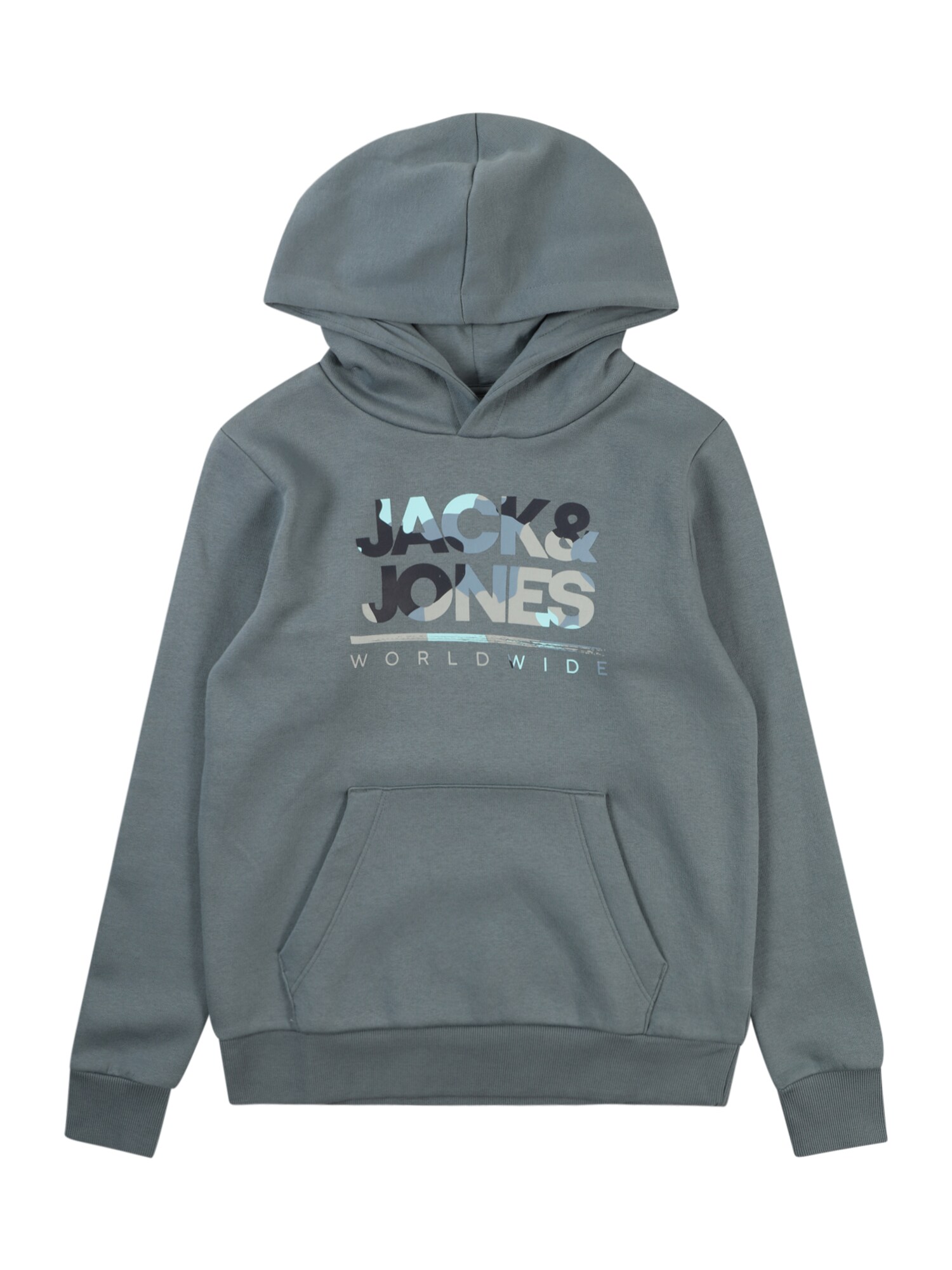 Jack & Jones Junior Mikina 'JJLuke'  námornícka modrá / tyrkysová / modrozelená / biela