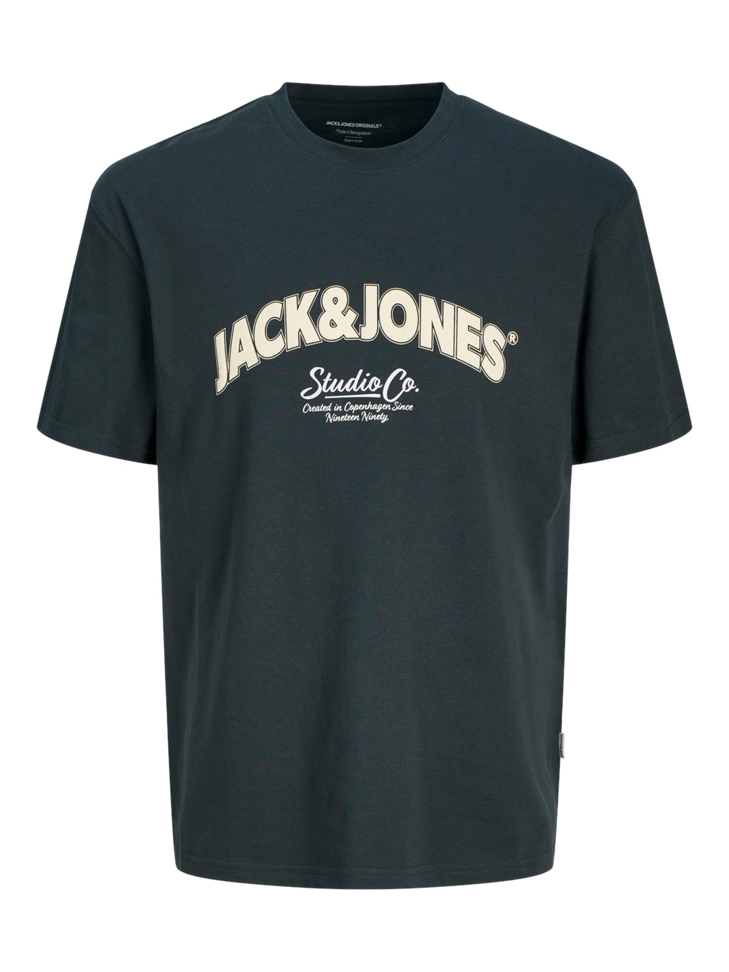 JACK & JONES Tričko 'JORBronx'  jedľová / biela / šedobiela