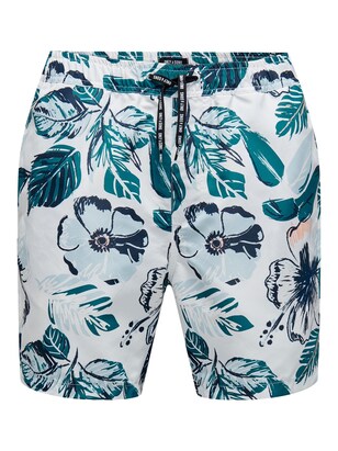 Only & Sons Zwemshorts ‘ONSTHOR’ Navy / Jade groen / Zalm roze / Wit