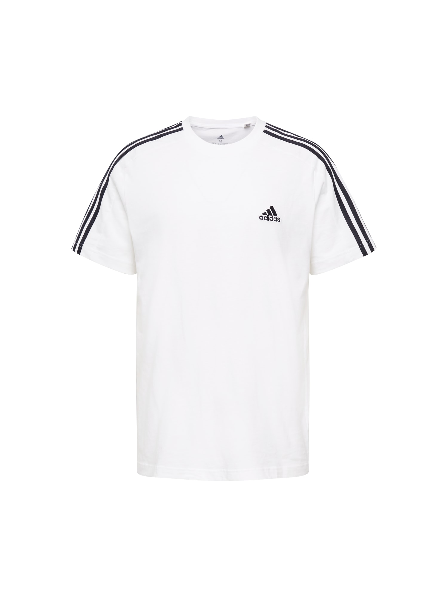 ADIDAS SPORTSWEAR Функционална тениска 'Essentials 3-Stripes'  черно / бяло