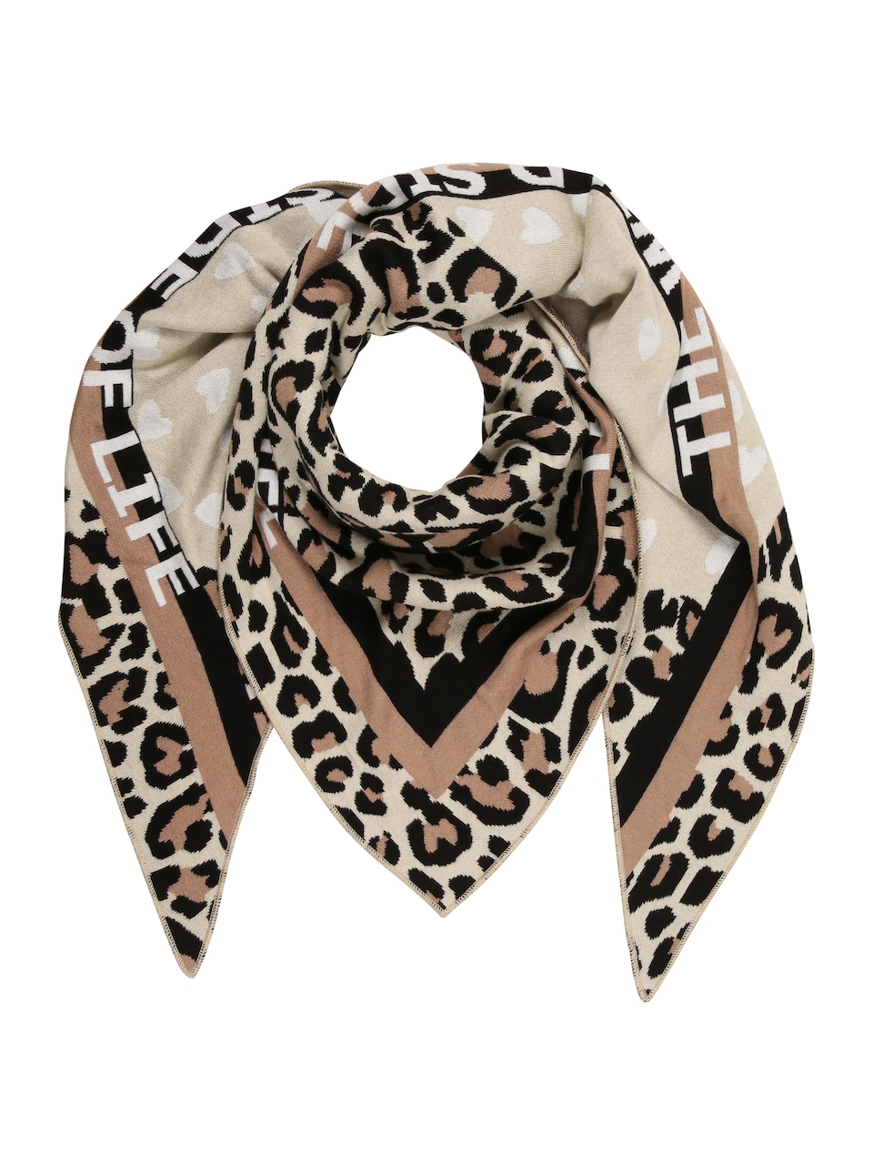 Scarf ecru / mocka / svart