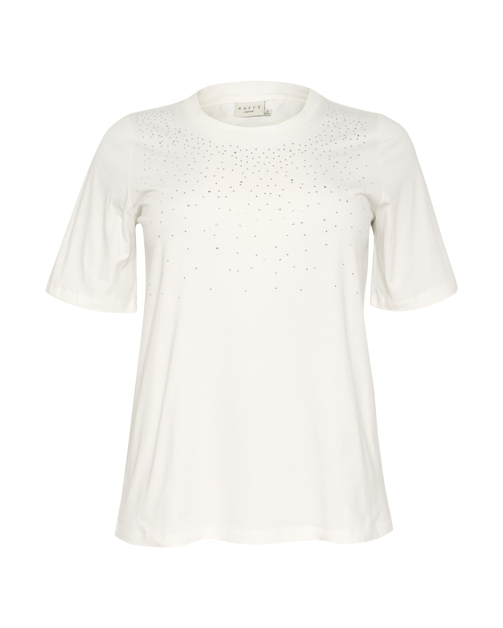 KAFFE CURVE Tricou  argintiu / alb