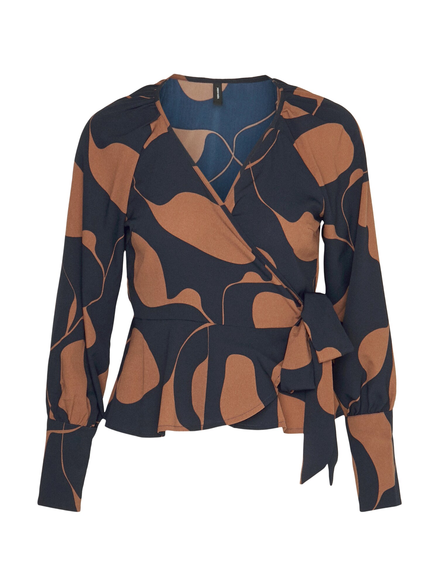Vero Moda Petite Bluză 'VMLYDIA'  bej închis / albastru noapte