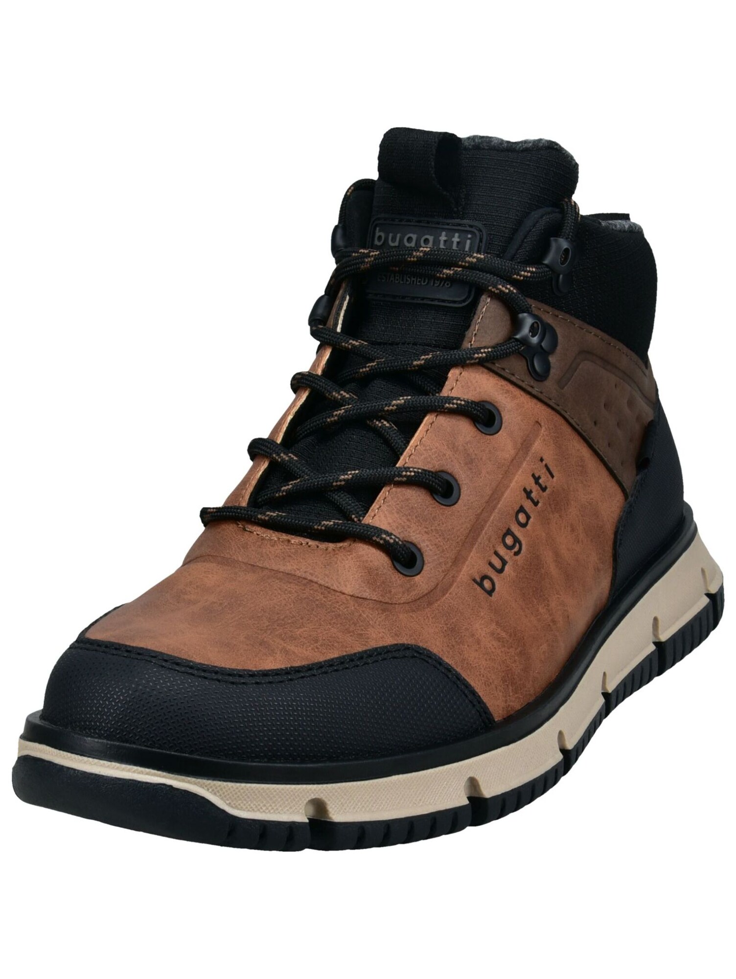 bugatti Bocanci cu șireturi Samper  maro coniac / gri taupe / negru