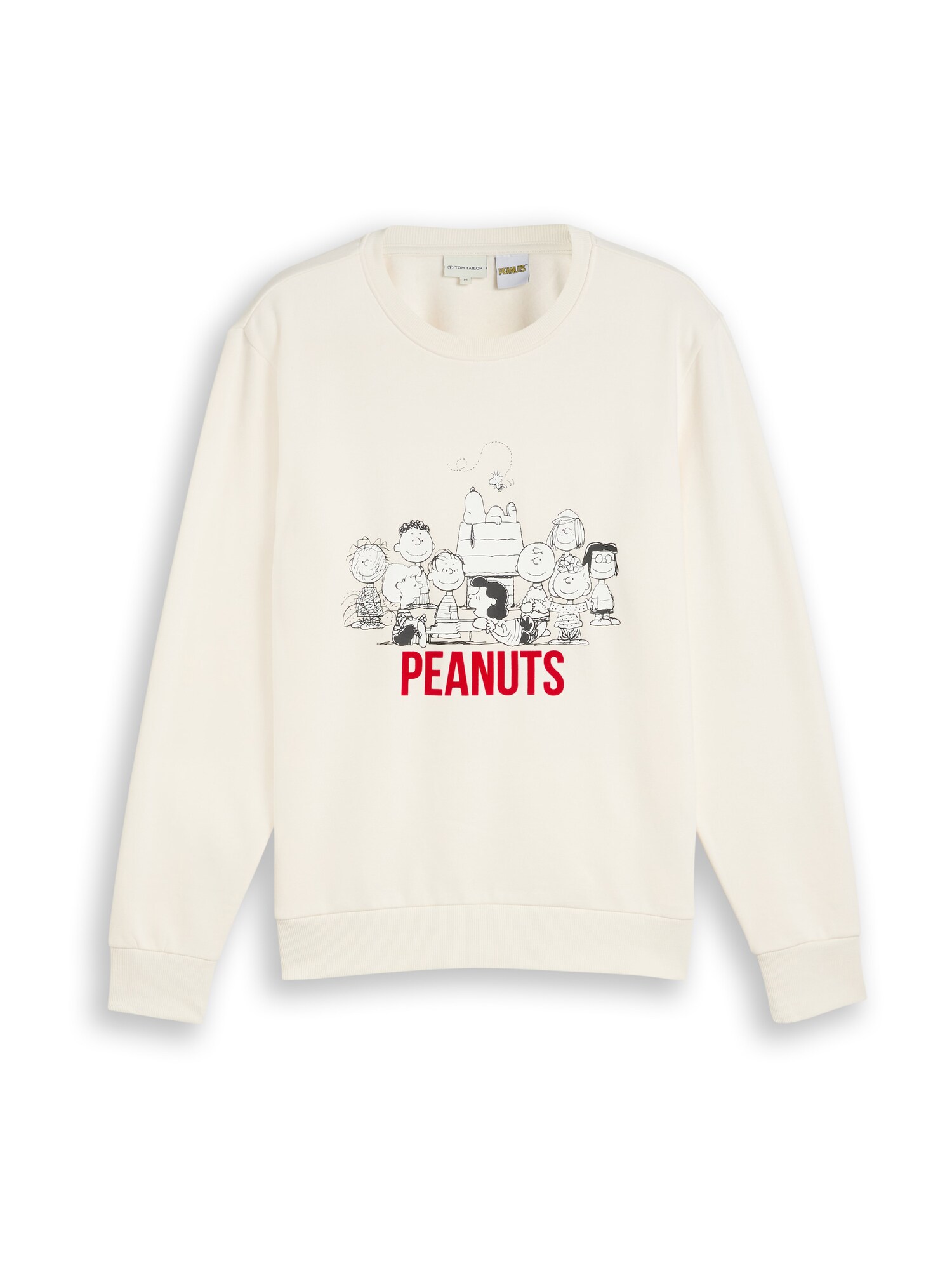 TOM TAILOR Bluză de molton Peanuts roșu intens / negru / alb lână