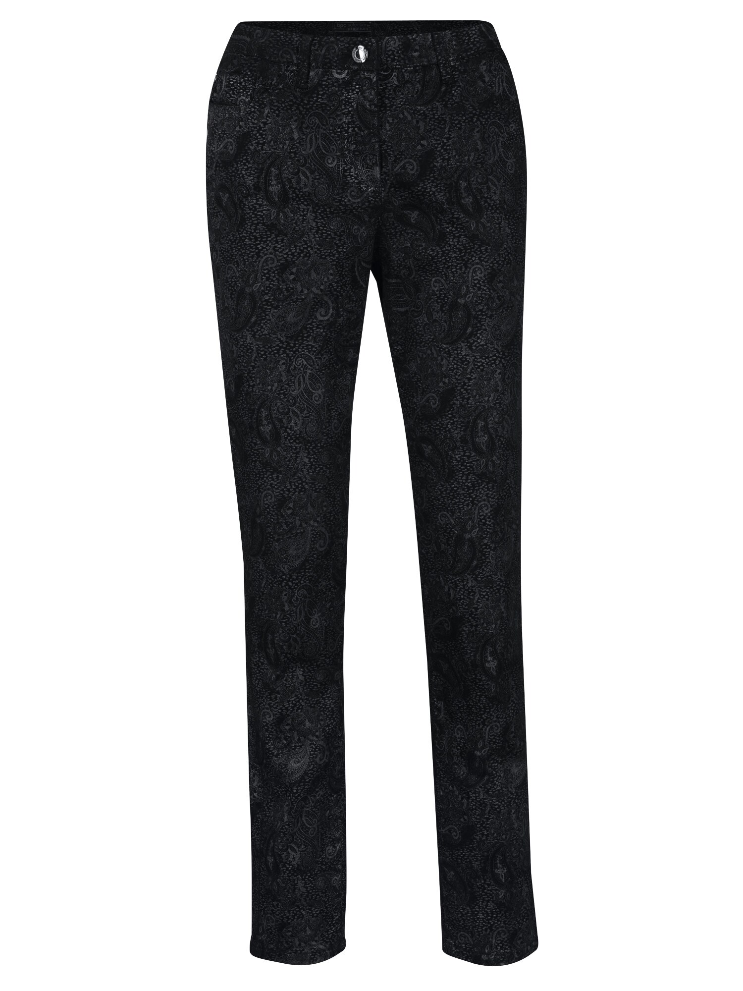 bonprix Pantaloni gri metalic / negru