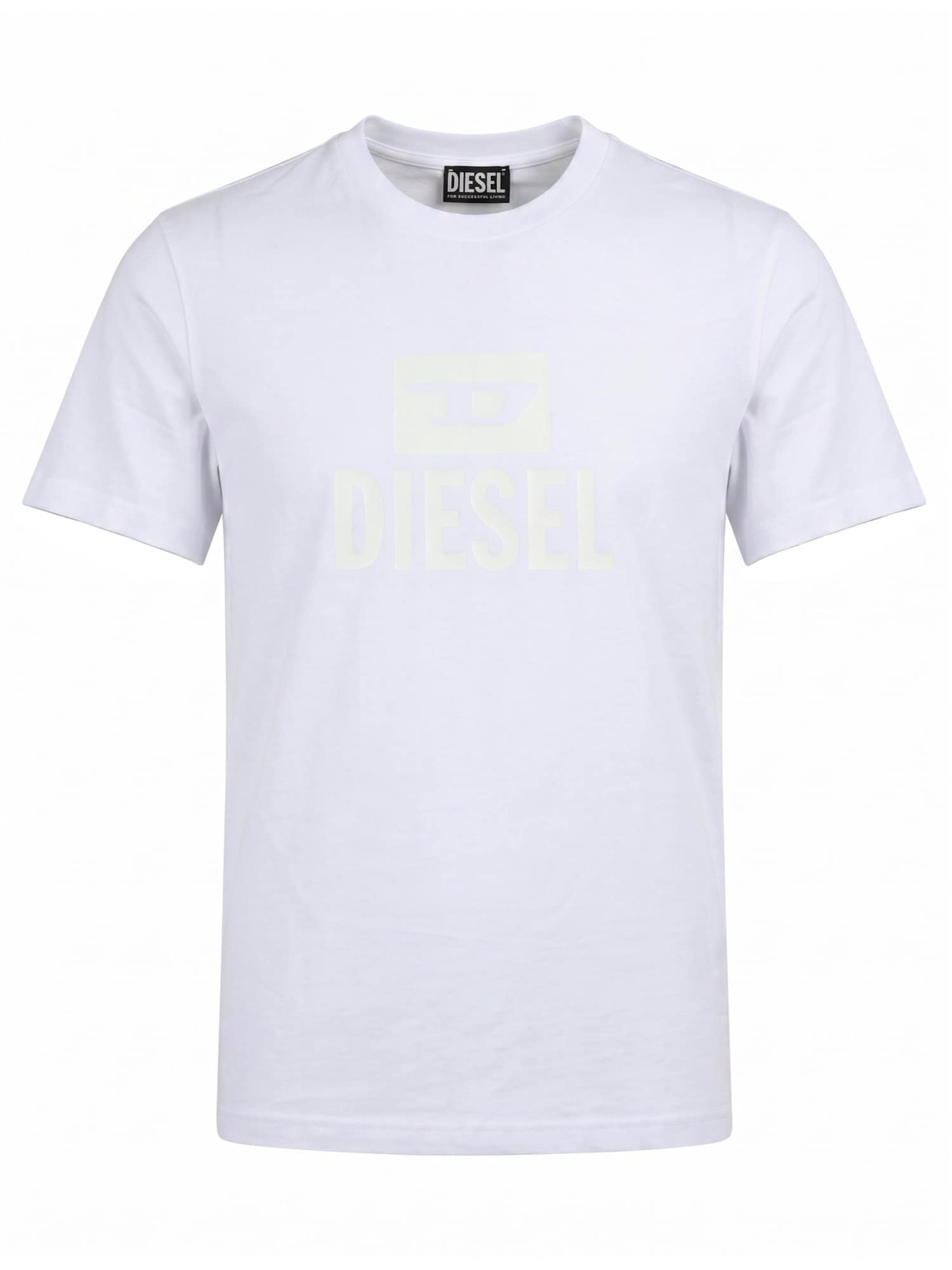 DIESEL Tricou T-JUST TONE ON TONE alb