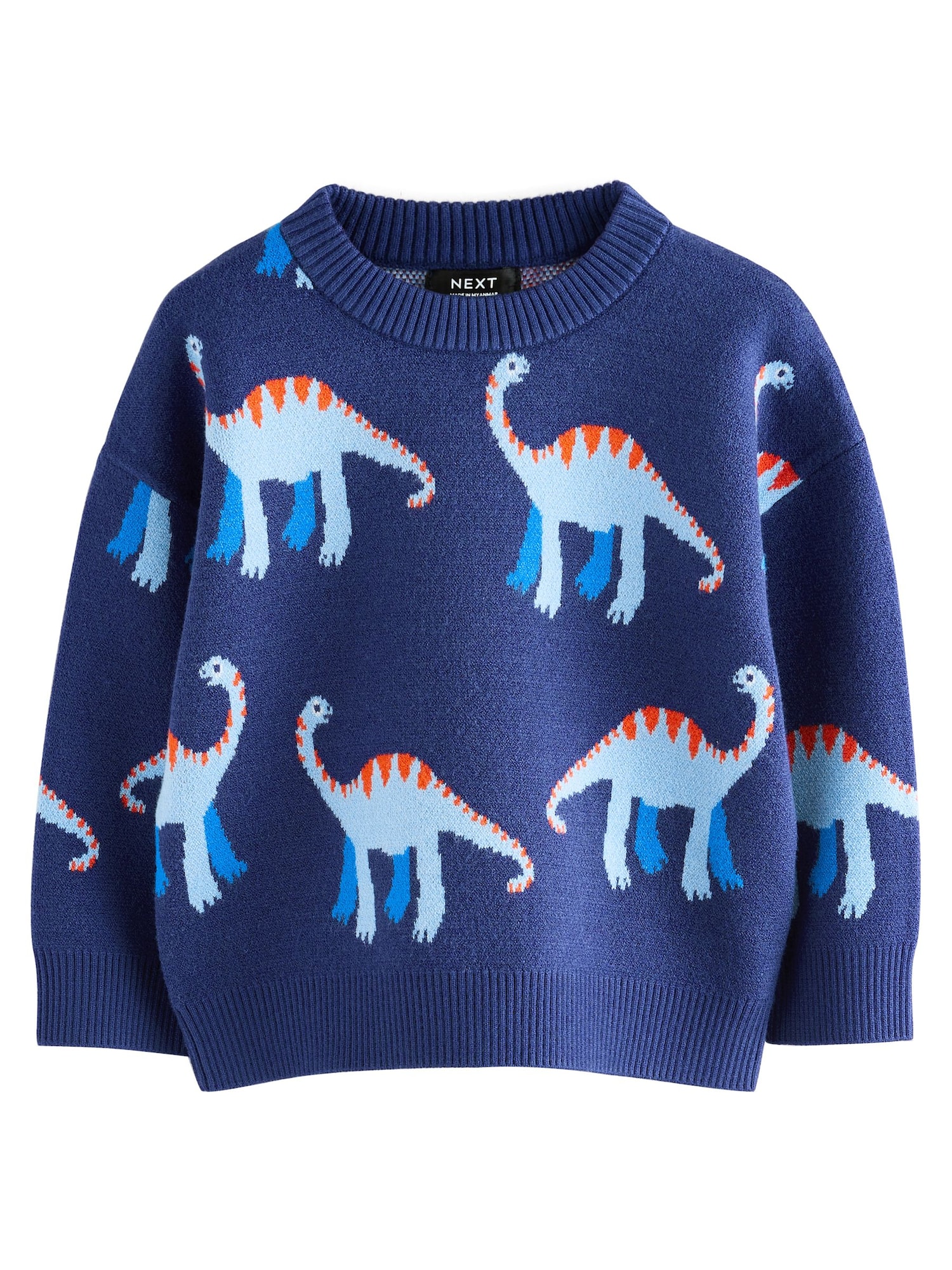Next Pulover  albastru marin / azur / azuriu / portocaliu