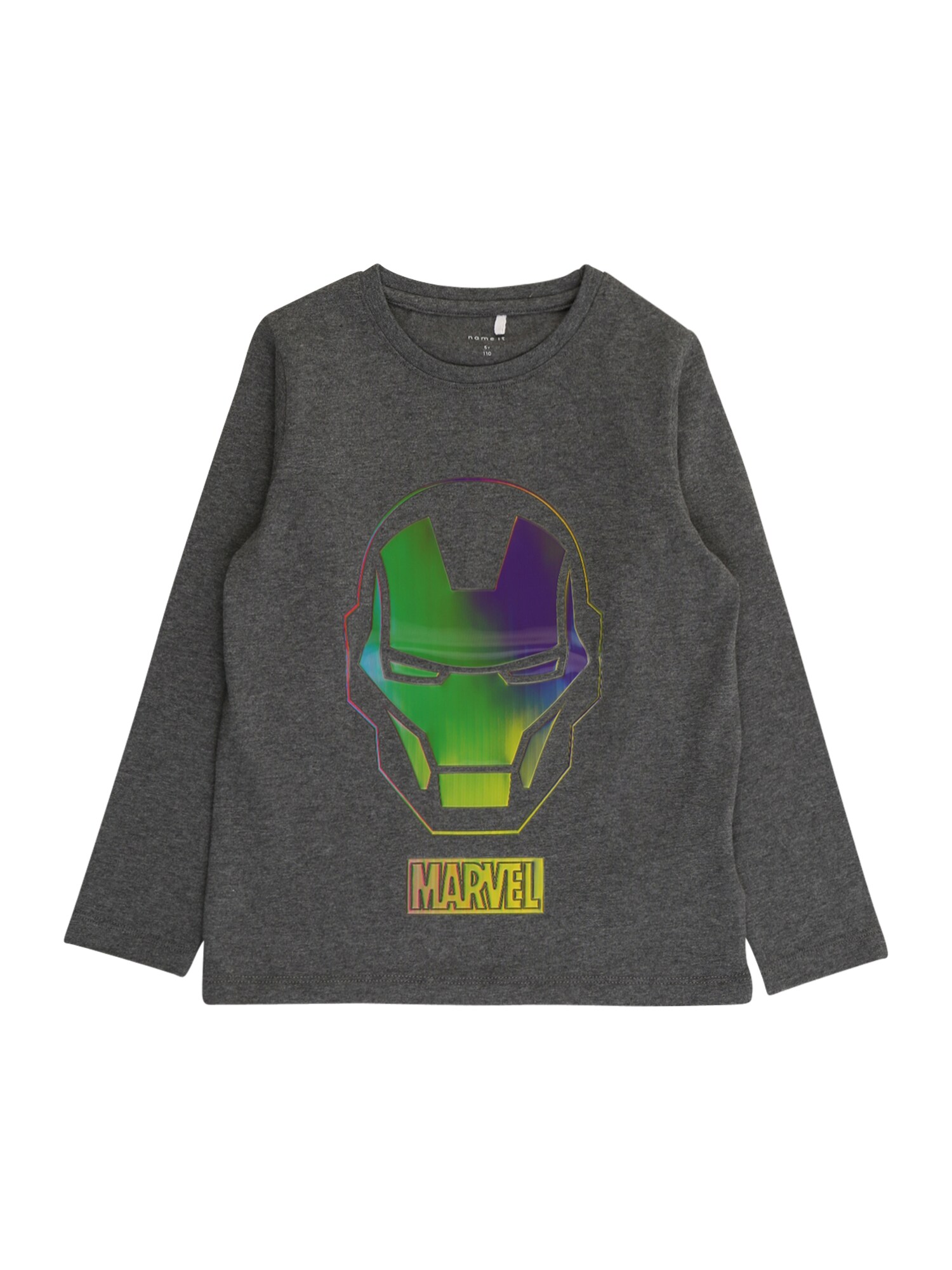 NAME IT Marškinėliai 'MAVENGERS LAUST'  tamsiai pilka / žalia / mėlyna / šviesiai mėlyna / geltona