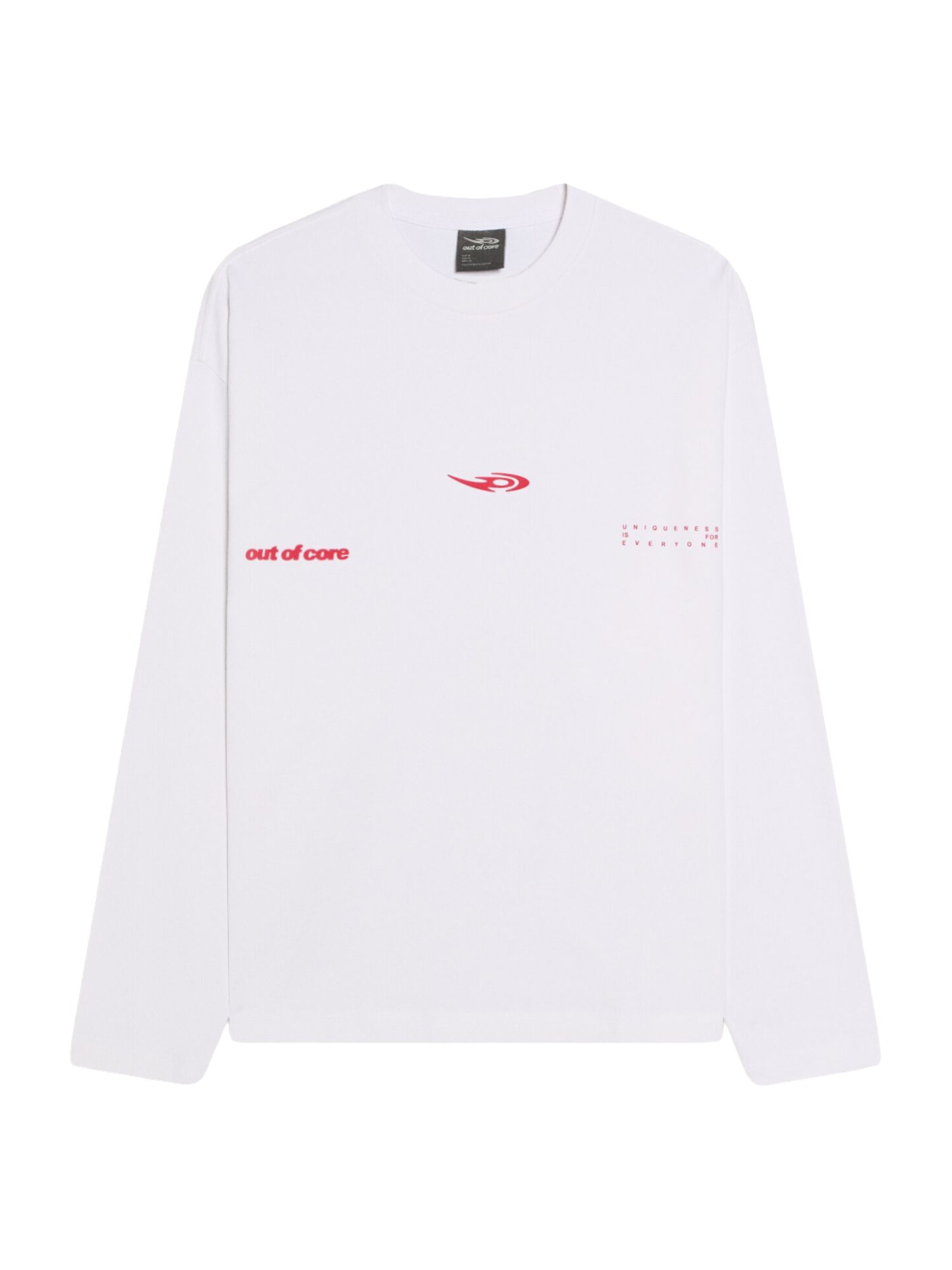 Bershka Majica 'OUT OF CORE'  rdeča / bela