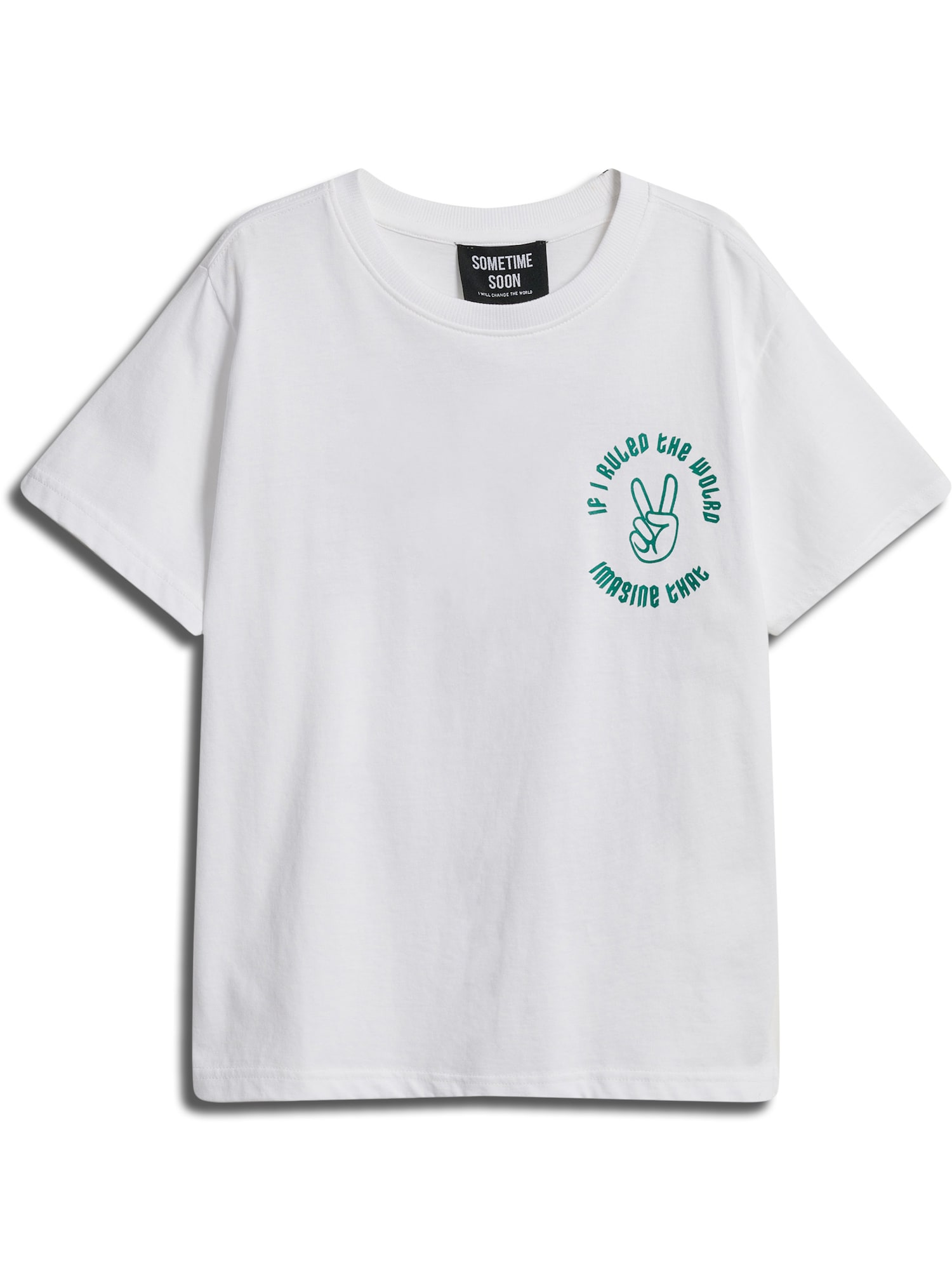 SOMETIME SOON Marškinėliai 'Crown' žalia / balta