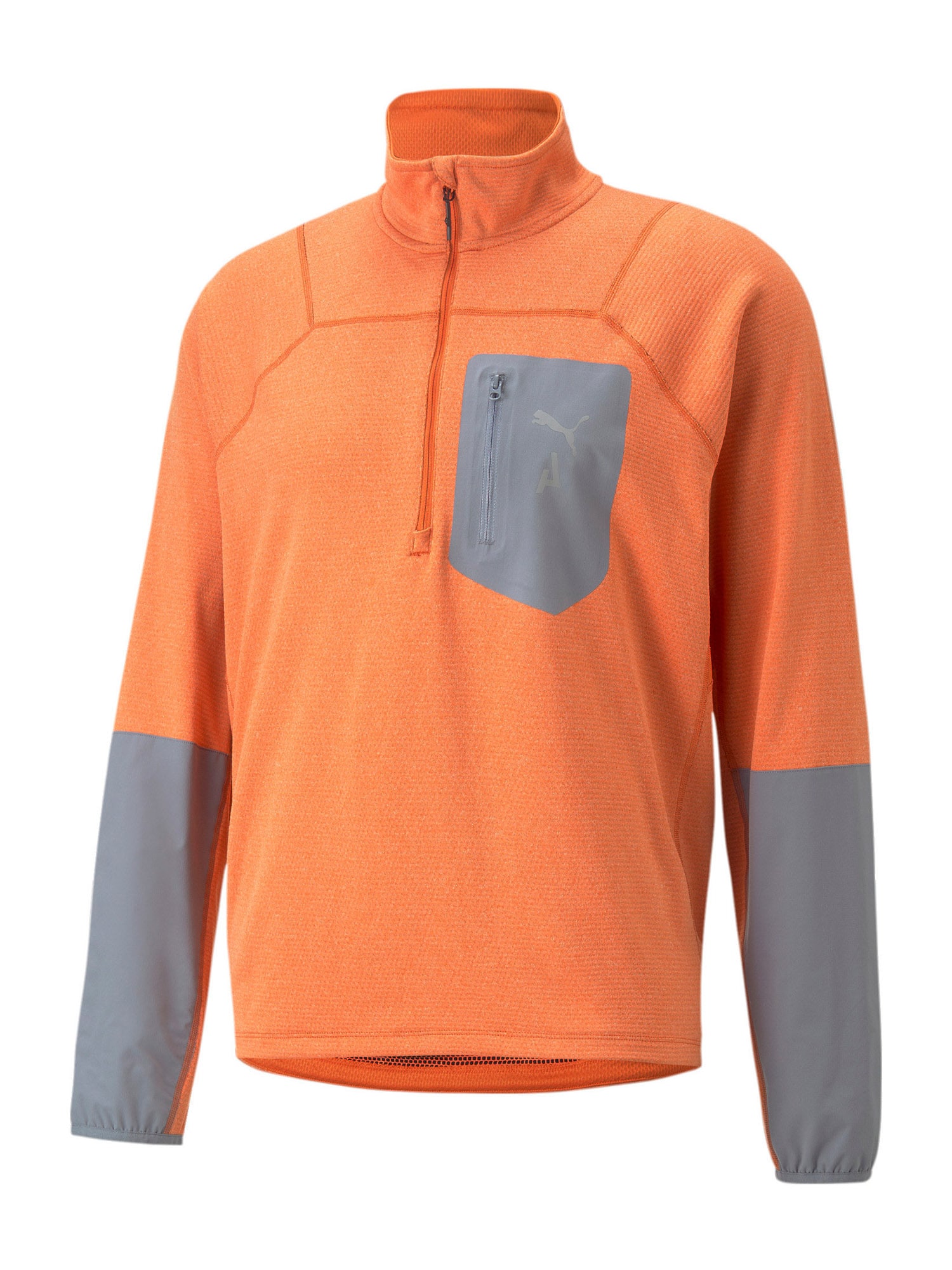 PUMA Sportiniai marškinėliai 'Seasons' pilka / oranžinė