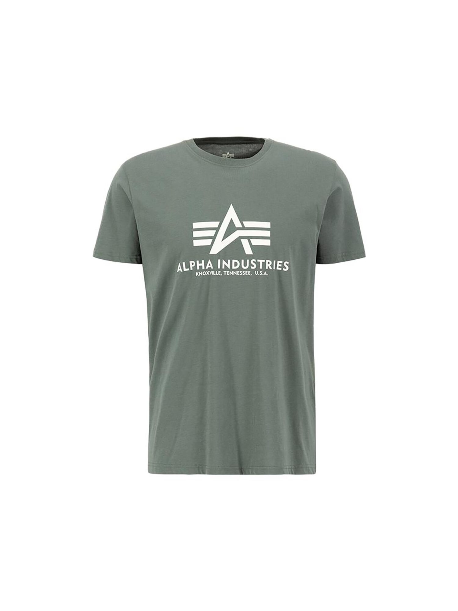 ALPHA INDUSTRIES Tricou  kaki / alb