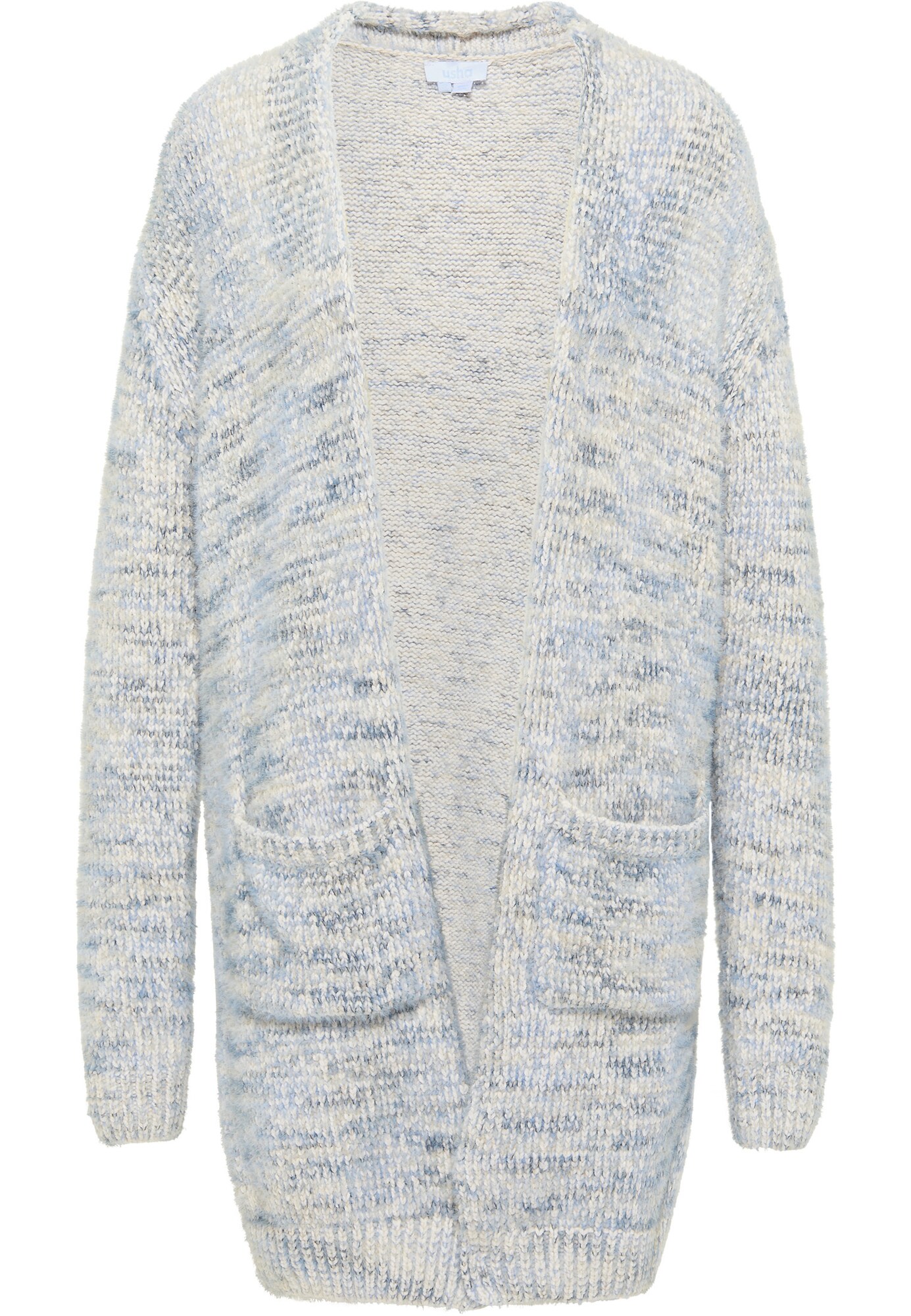 usha BLUE LABEL Kardiganas melsvai pilka / šviesiai mėlyna / balta