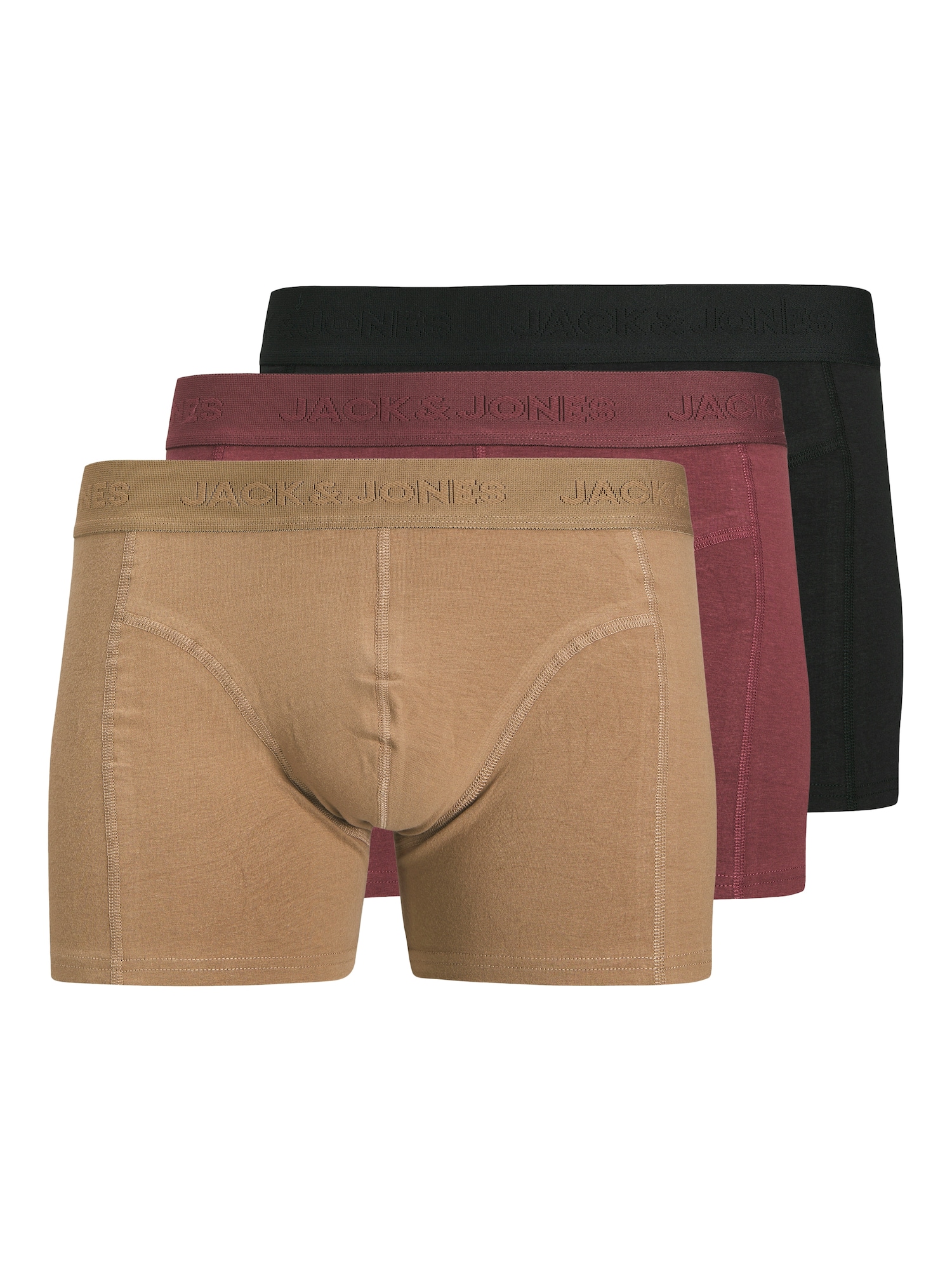 JACK & JONES Boxeri JACOrdinary  brocart / roșu bordeaux / negru