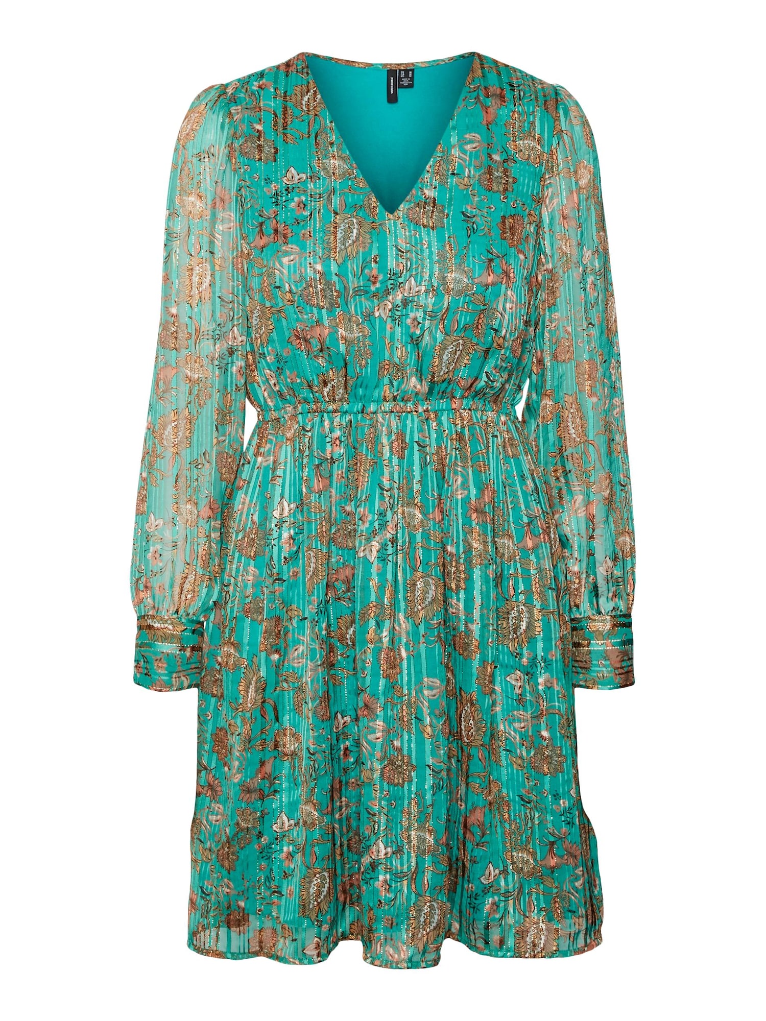 Vero Moda VERO MODA Kleid 'Mina' hellbraun / jade / schwarz / weiß