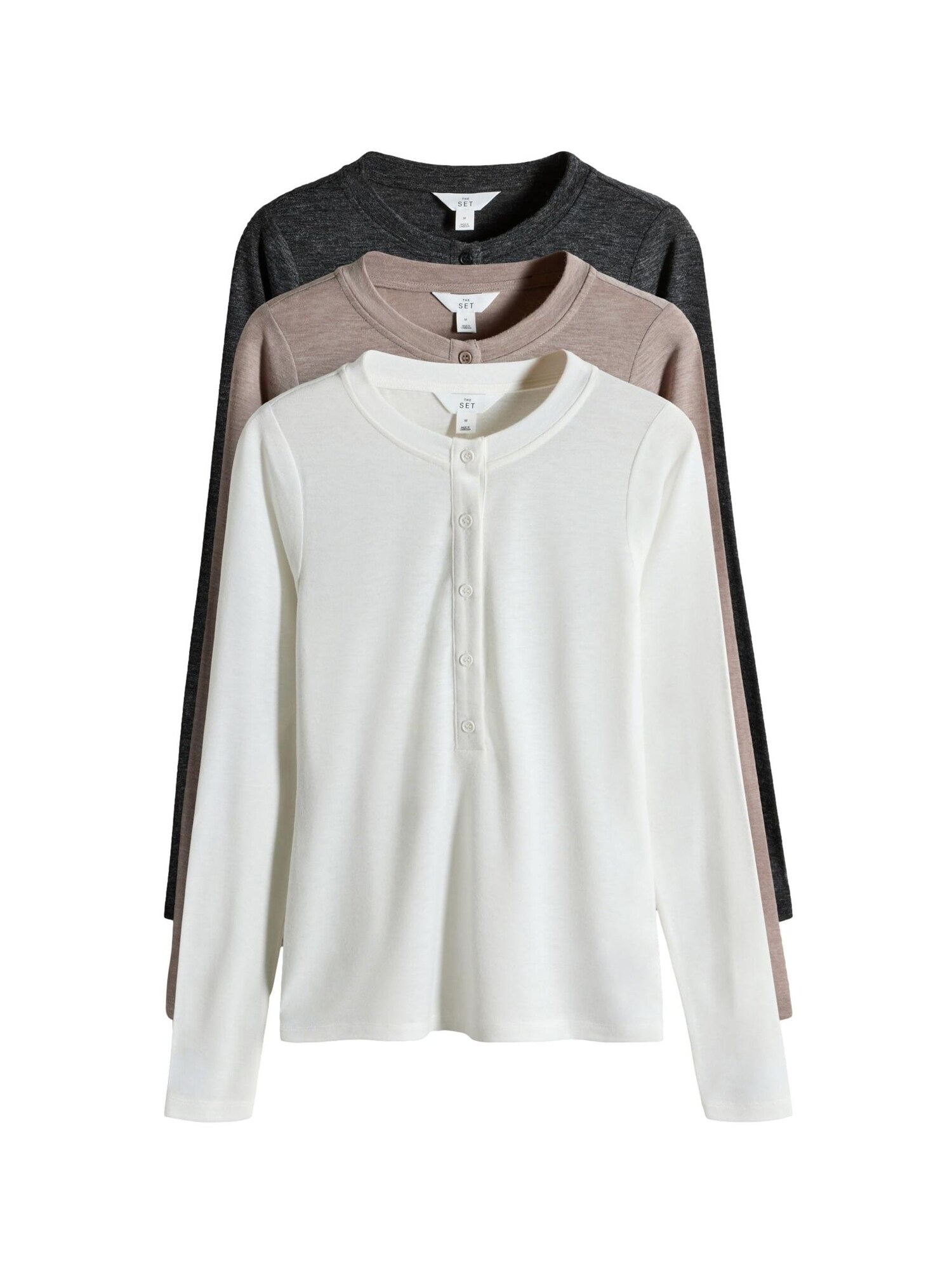 The Set Geacă tricotată  bej / negru / alb