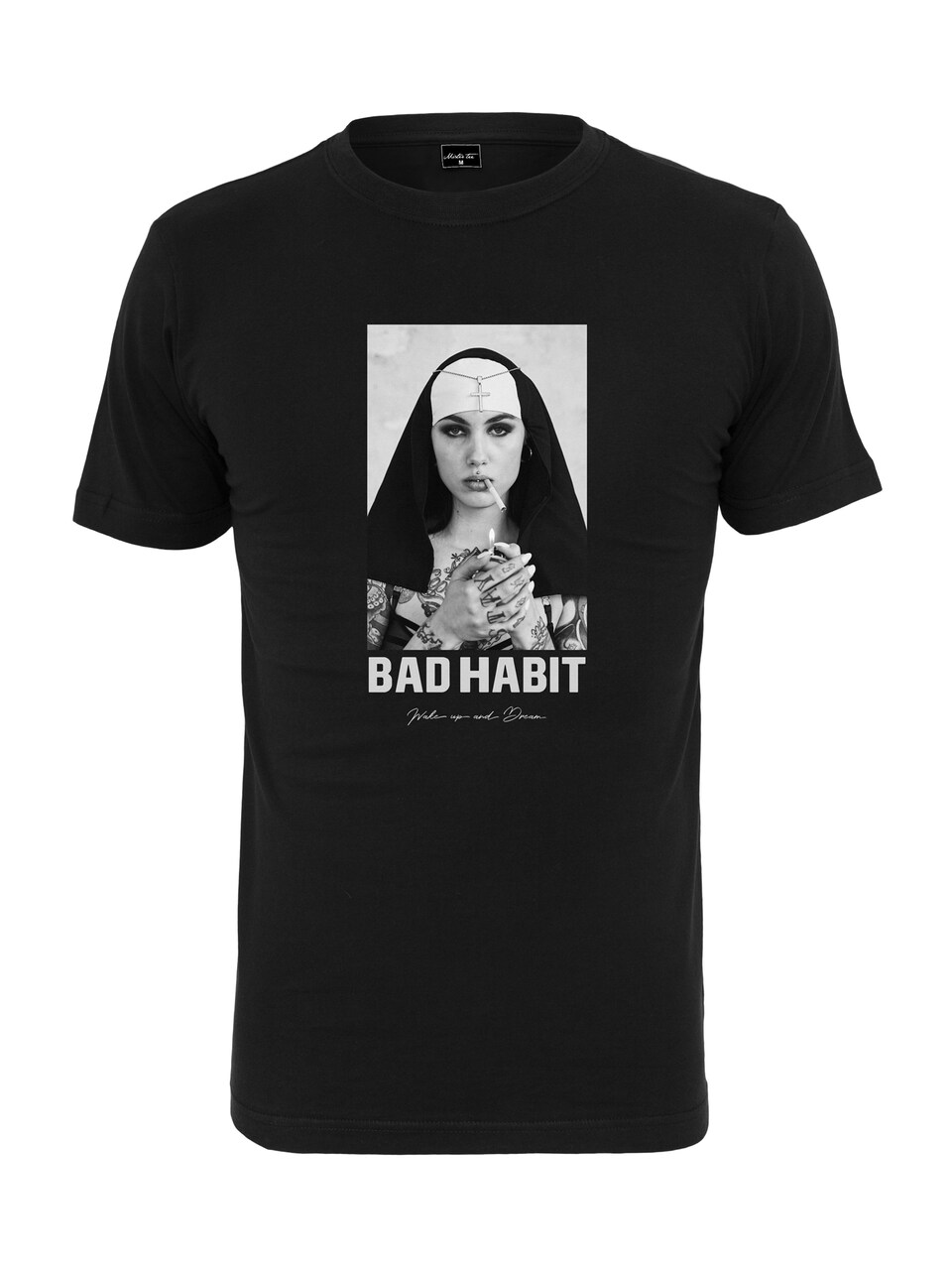 T-shirt 'Bad Habit' gråmelerad / svart